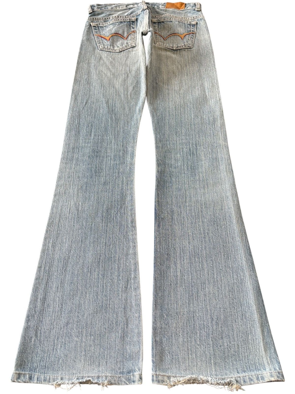 Edwin Vintage Japanese Edwin 503 Light Wash Distress Flare Jeans Size 27" / US 4 / IT 40 - 2 Thumbnail