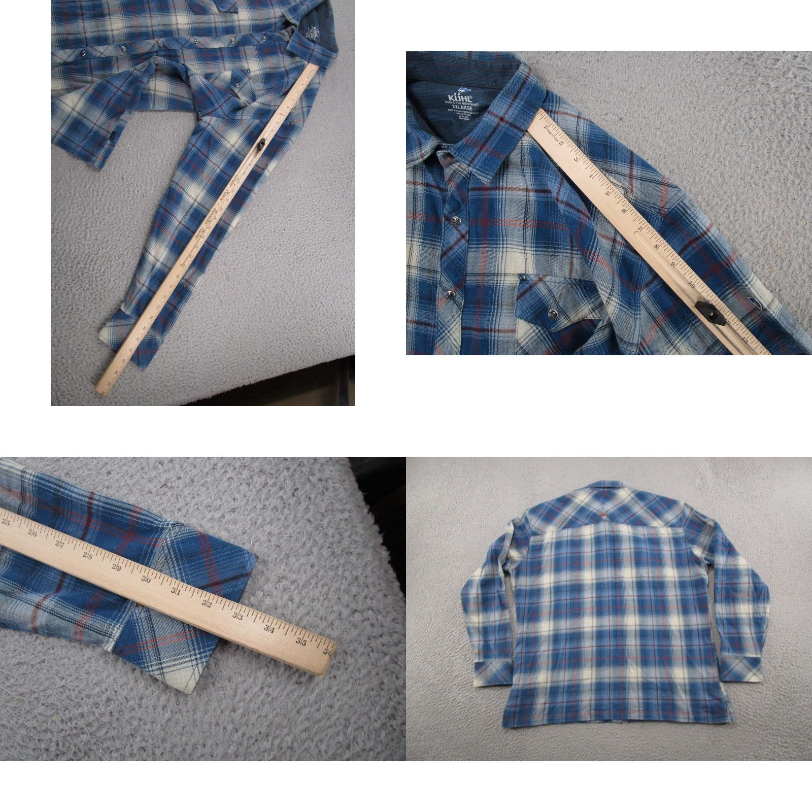 Vintage KUHL Men’s LowDown Flannel Shirt 2XL Blue Plaid Long Sleeve Button-Up Outdoor Casual Workwear Size US XXL / EU 58 / 5 - 8 Thumbnail