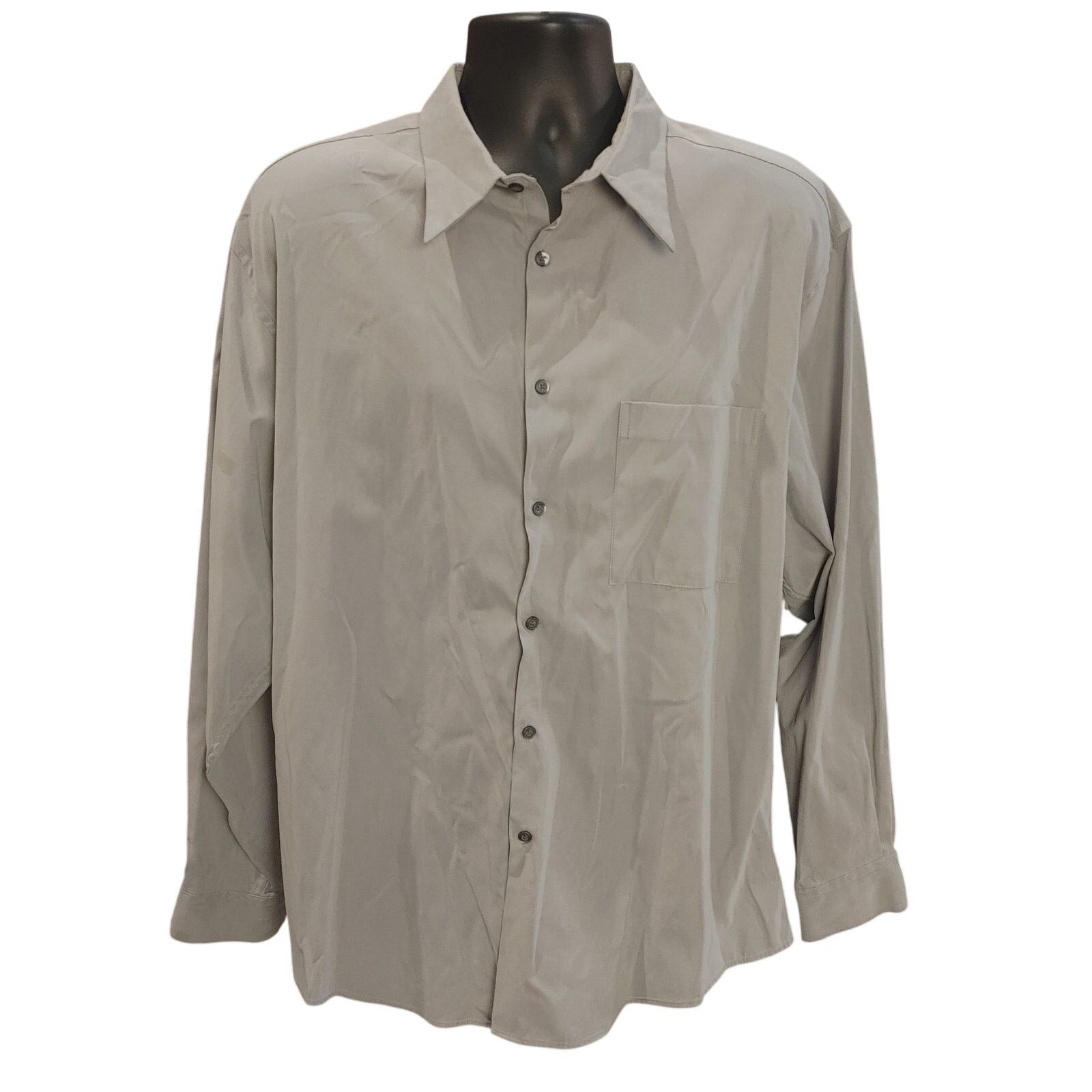 Alfani Alfani Men's XL Light Gray Button Front Dress Shirt Size US XL / EU 56 / 4 - 1 Thumbnail