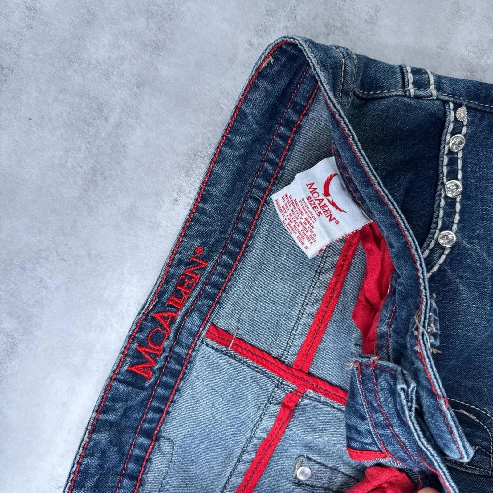 Other Y2K McAllen Blue Bootcut Flared Denim 00s Jeans Size 28" / US 6 / IT 42 - 4 Thumbnail