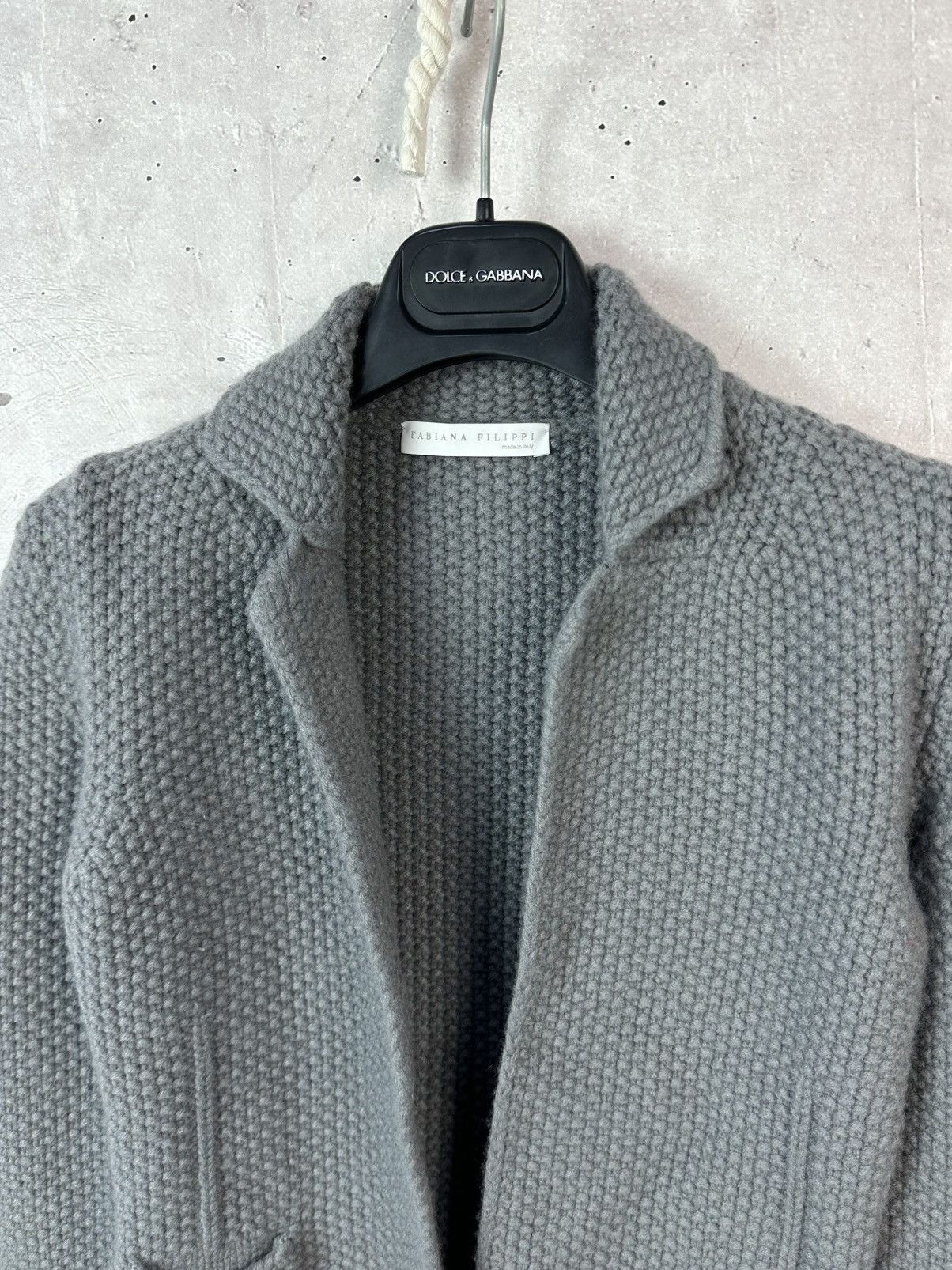 Fabiana Filippi Fabiana Filippi Made in Italy Grey Knit Long Sleeve Blazer Size XS / US 0-2 / IT 36-38 - 3 Thumbnail