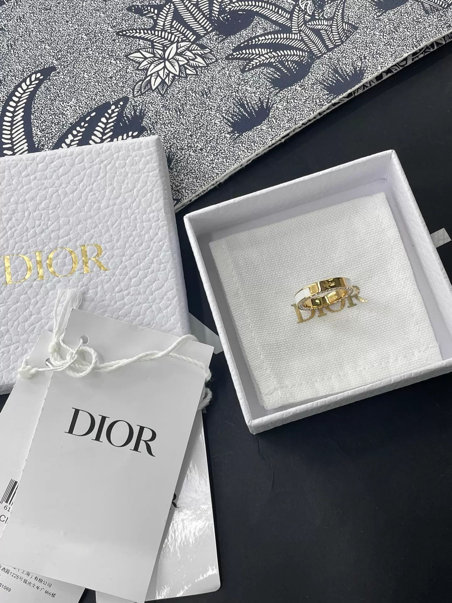 Dior Dior White Enamel Ring Size 52 Size ONE SIZE - 1 Thumbnail