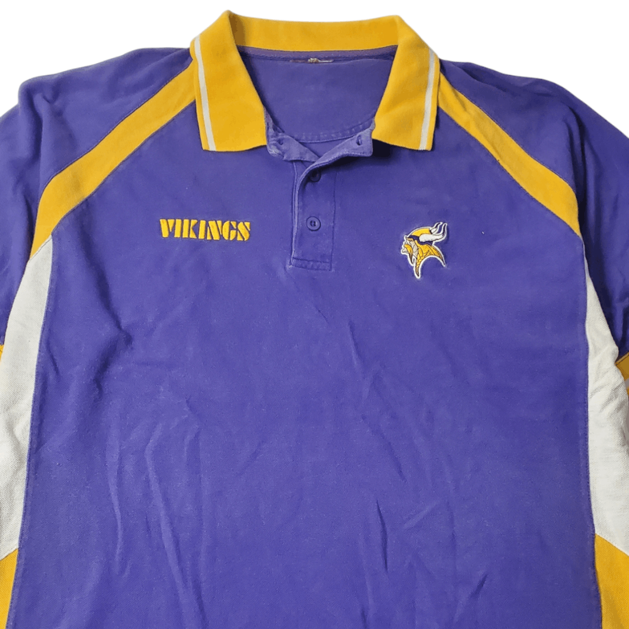 NFL × Vintage Y2K Minnesota Vikings Polo Shirt Size US XL / EU 56 / 4 - 2 Thumbnail