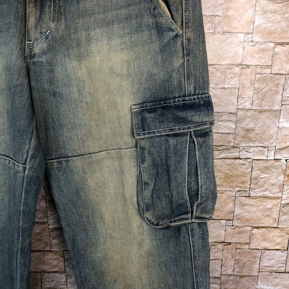 Japanese Brand Japan double knee vtg Denim faded Multipocket Pants #A73 Size US 31 - 10 Thumbnail