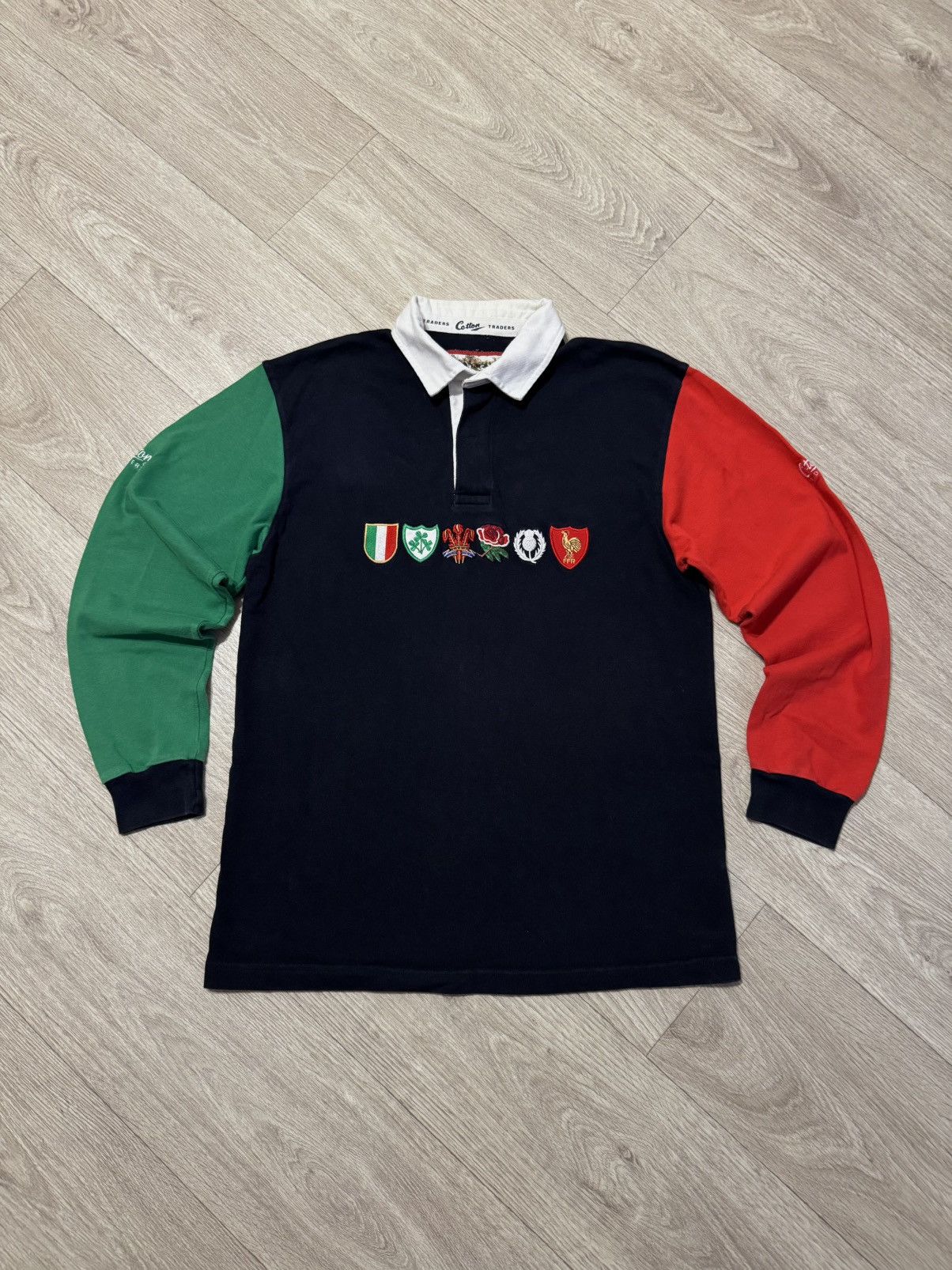Cotton Traders 🔷Vintage Cotton Traders Six Nation Rugby Shirt 90s🔷 Size US M / EU 48-50 / 2 - 1 Thumbnail