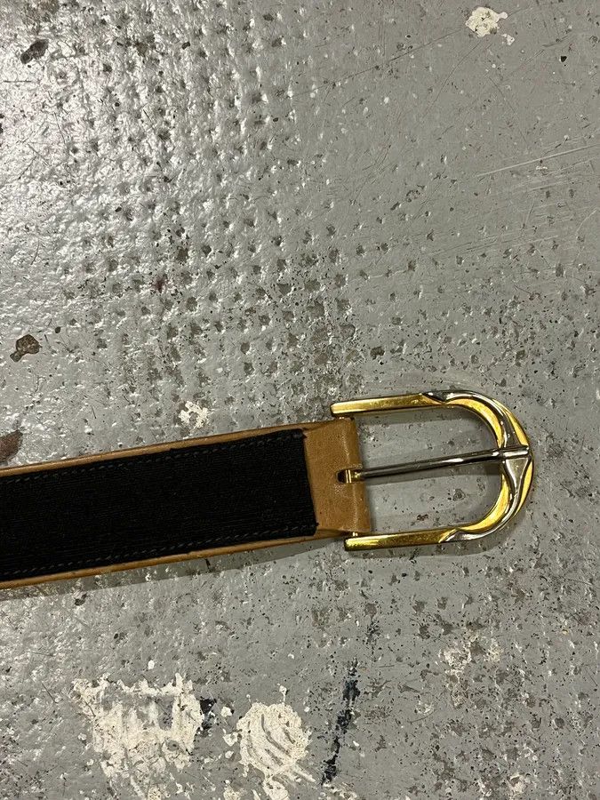 Gucci 2000s Gucci Monogram Golden Buckle Leather Belt Size ONE SIZE - 4 Thumbnail