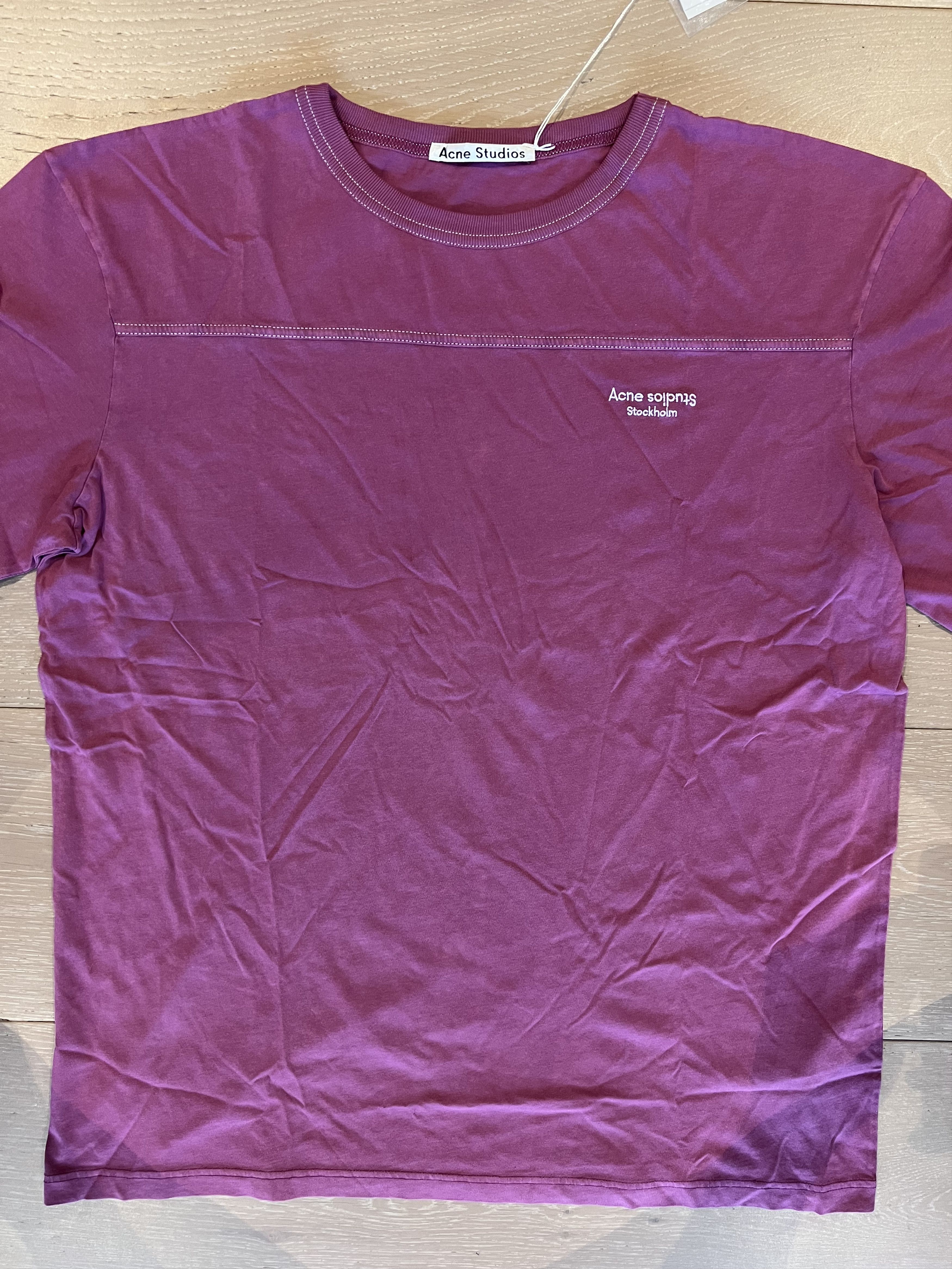 Acne Studios 💚 Acne Studios Embroidered Burgundy T-Shirt Medium NEW Size US M / EU 48-50 / 2 - 4 Thumbnail