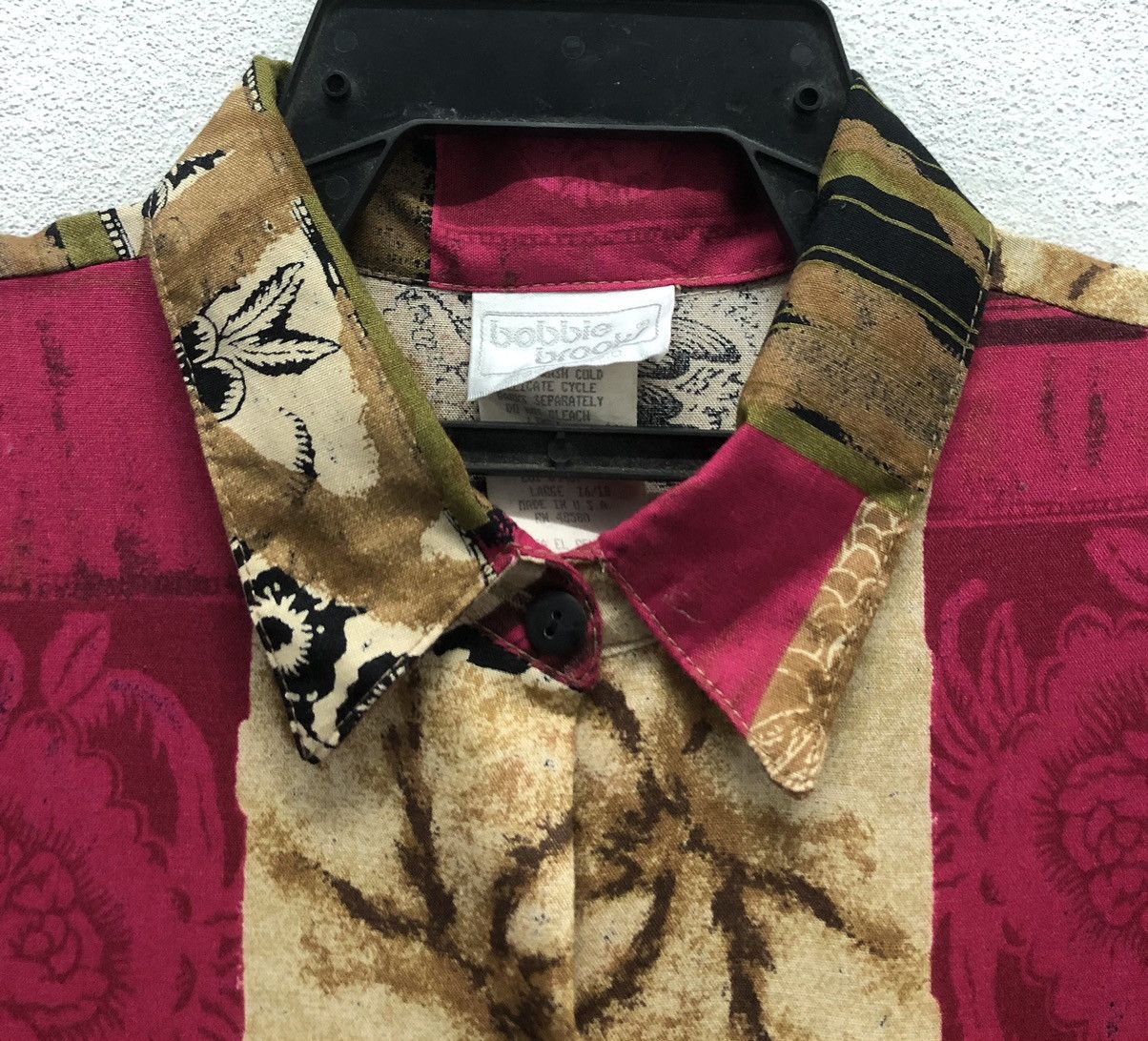 Vintage Vintage Bobbie Brooks Abstract Floral Patchwork Made in USA Size US L / EU 52-54 / 3 - 3 Thumbnail