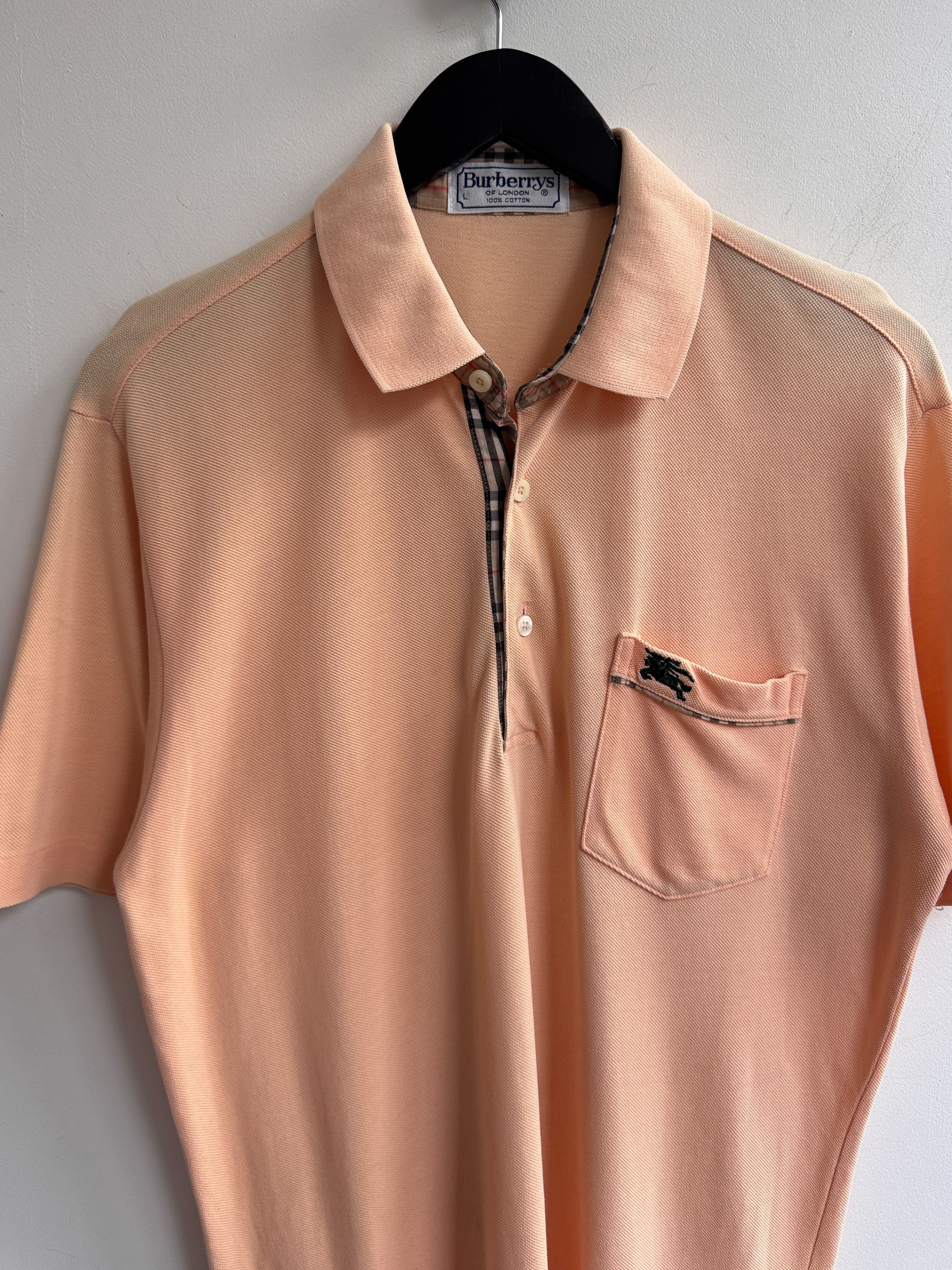 Burberry Burberry Peach Polo Shirt Size US M / EU 48-50 / 2 - 2 Thumbnail