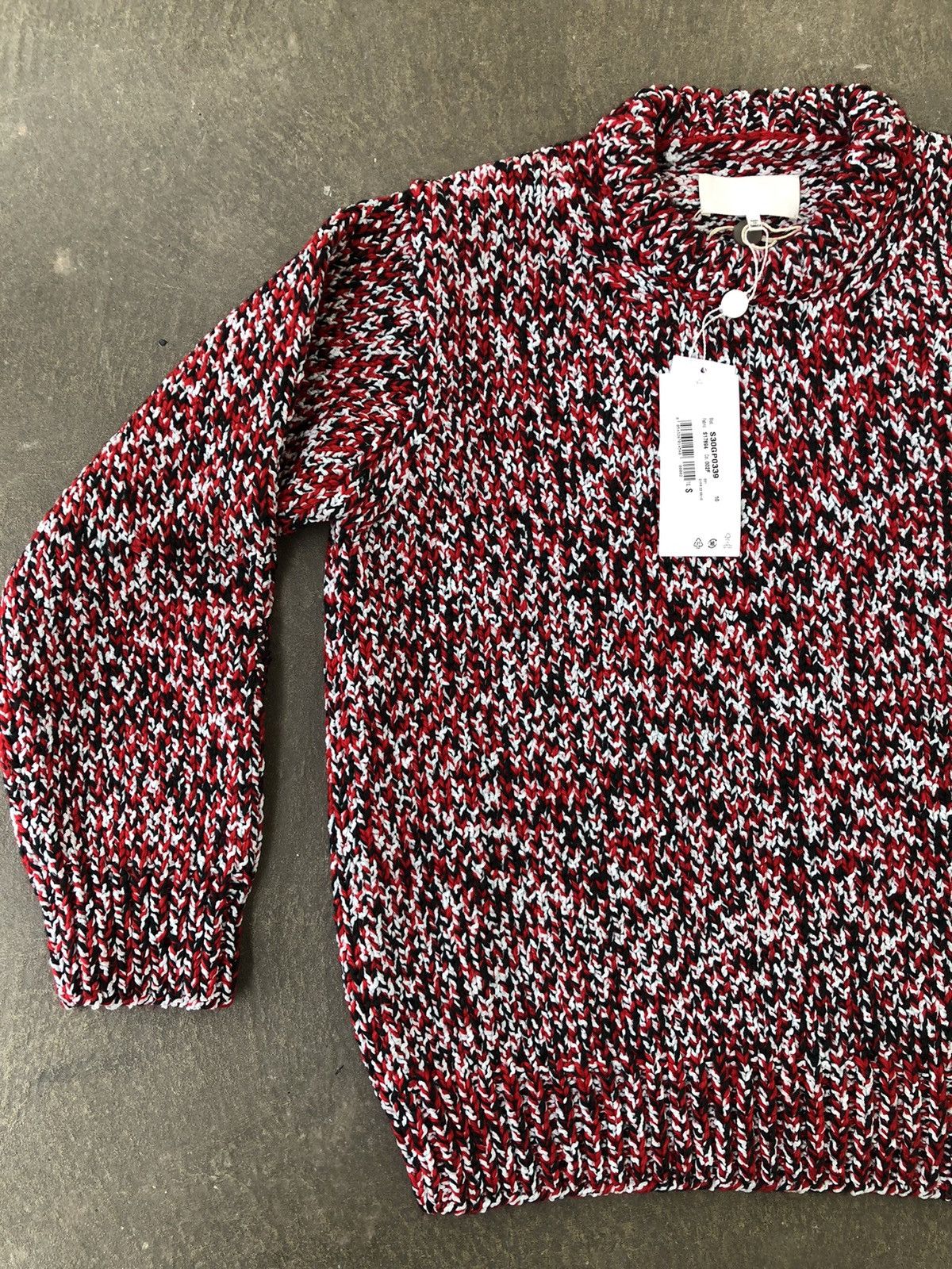 image of Maison Margiela Margiela Heavy Designer Knit Intarsia in Red, Men's (Size Medium)