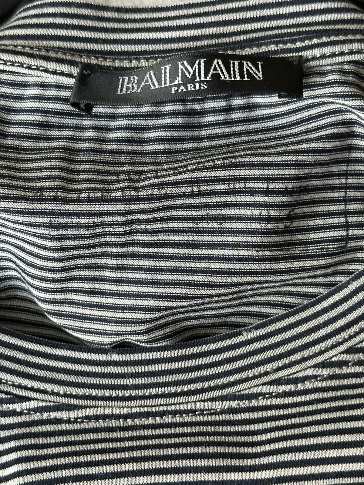 Balmain BALMAIN SS 2015 Striped Distressed Button TShirt Decarnin Size US M / EU 48-50 / 2 - 17 Thumbnail