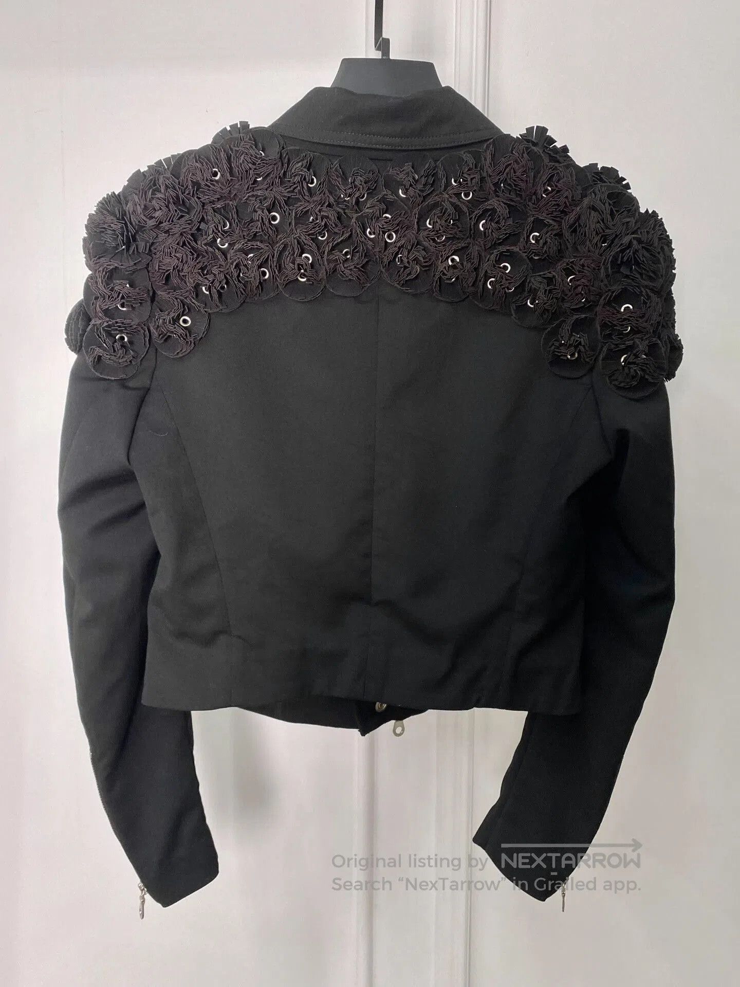 Noir Kei Ninomiya Floral Embellished Black Jacket. Size US S / EU 44-46 / 1 - 4 Thumbnail