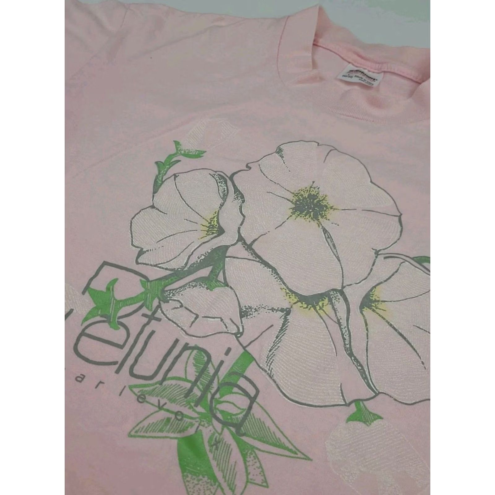 Pinko VINTAGE Petunia Charlevoix Print T Shirt Art Work Flower Michigan Pink Unisex Adults S Short Sleeve Crew Neck Vintage 80s Size US S / EU 44-46 / 1 - 3 Thumbnail