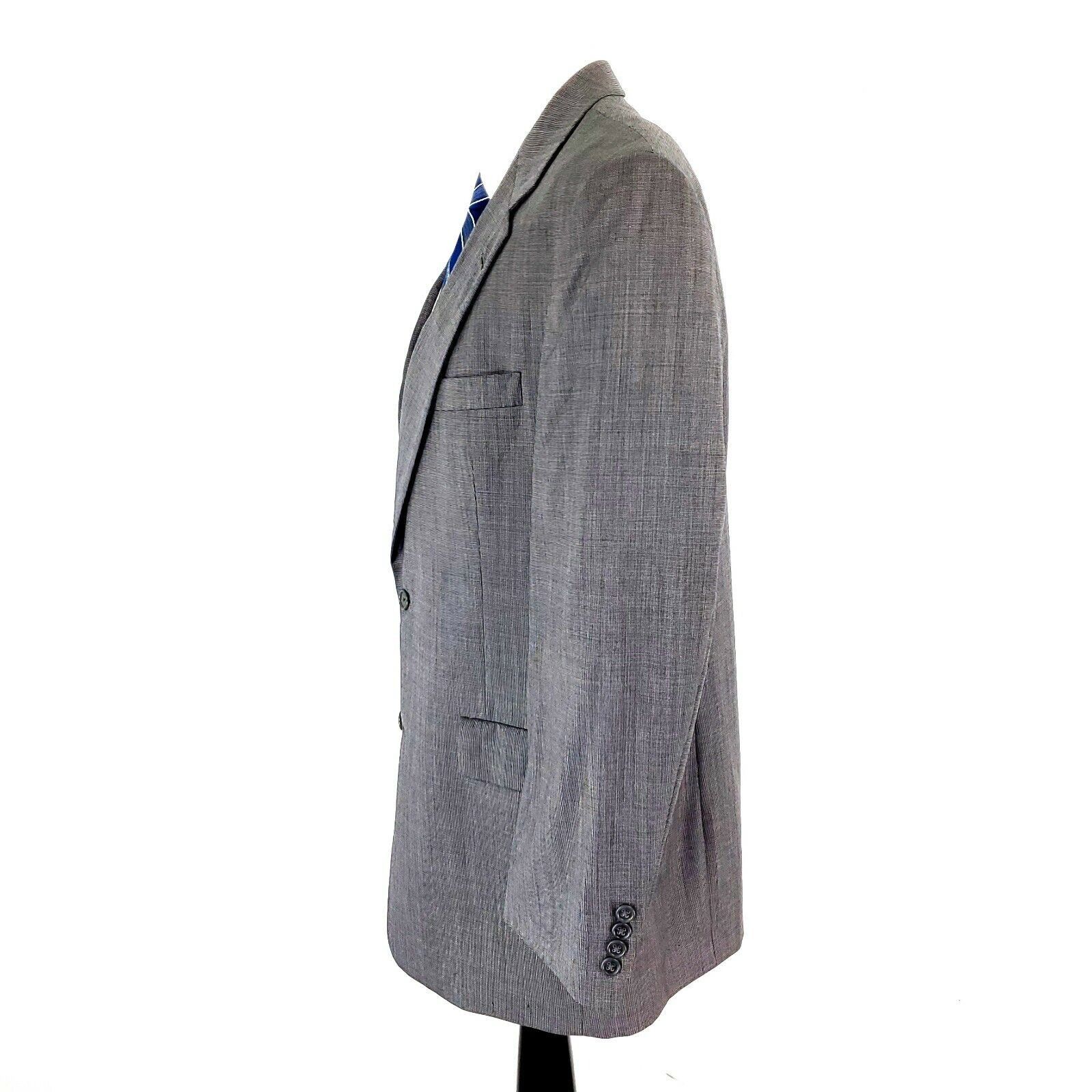 Hart Schaffner Marx Hart Schaffner Marx Wool 2 Button Blazer 42R Gray Nailshead Size 42R - 3 Thumbnail
