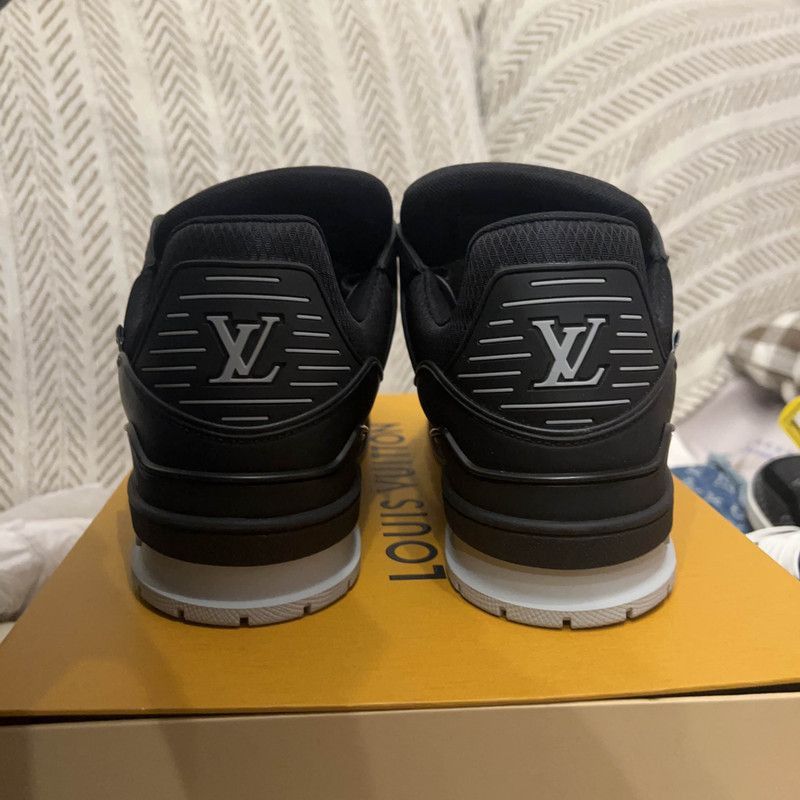 Louis Vuitton Louis Vuitton Trainer Black Leather Sneakers -2508 Size US 8 / EU 41 - 3 Thumbnail