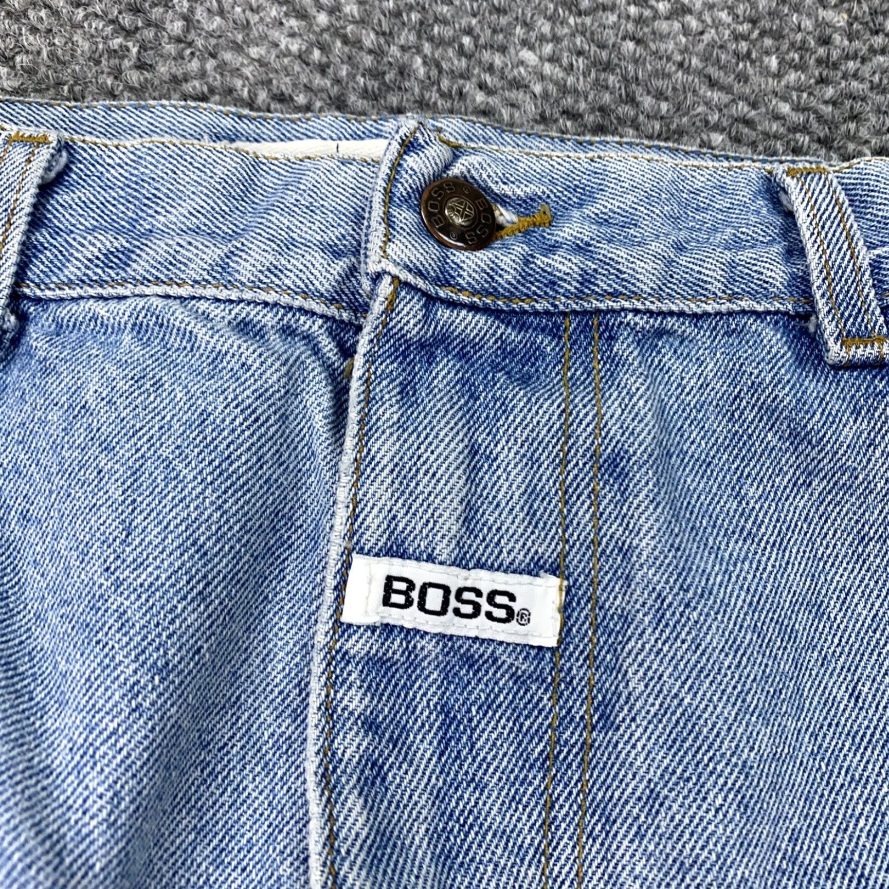 Hugo Boss VINTAGE HUGO BOSS Jeans Men 32x28 Denim Straight Leg Distressed Frayed Hem Made USA 90s Size US 32 / EU 48 - 3 Thumbnail