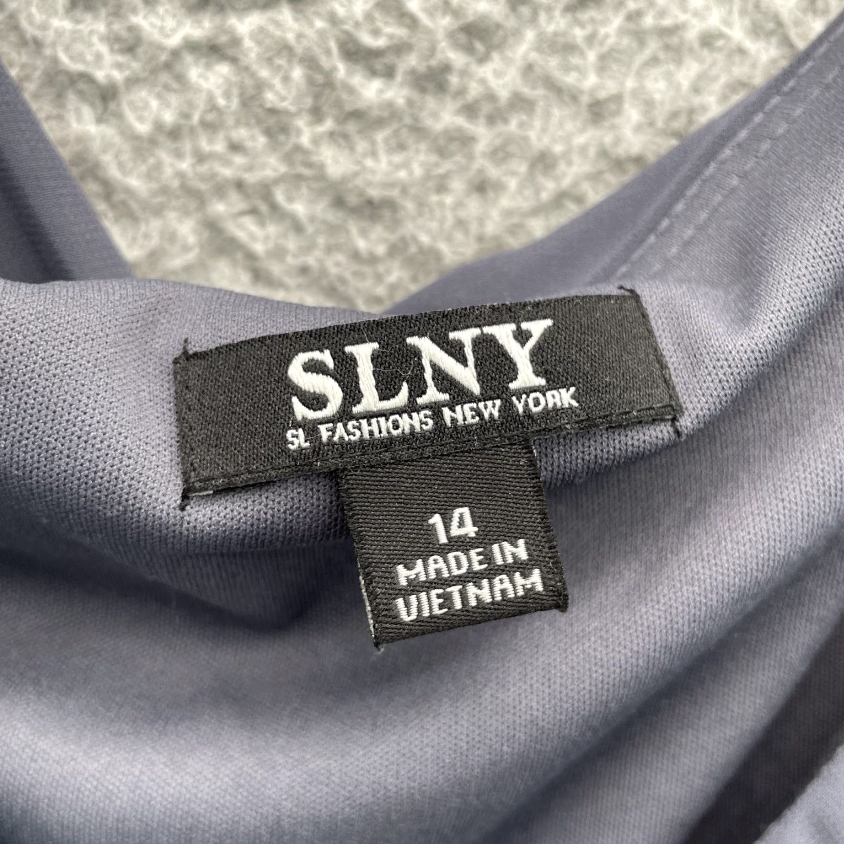 Vintage SLNY Ruffle Dress Women's 14 Gray Layered Holiday Party Cocktail 90's Y2k Dinner Size XL / US 12-14 / IT 48-50 - 5 Thumbnail