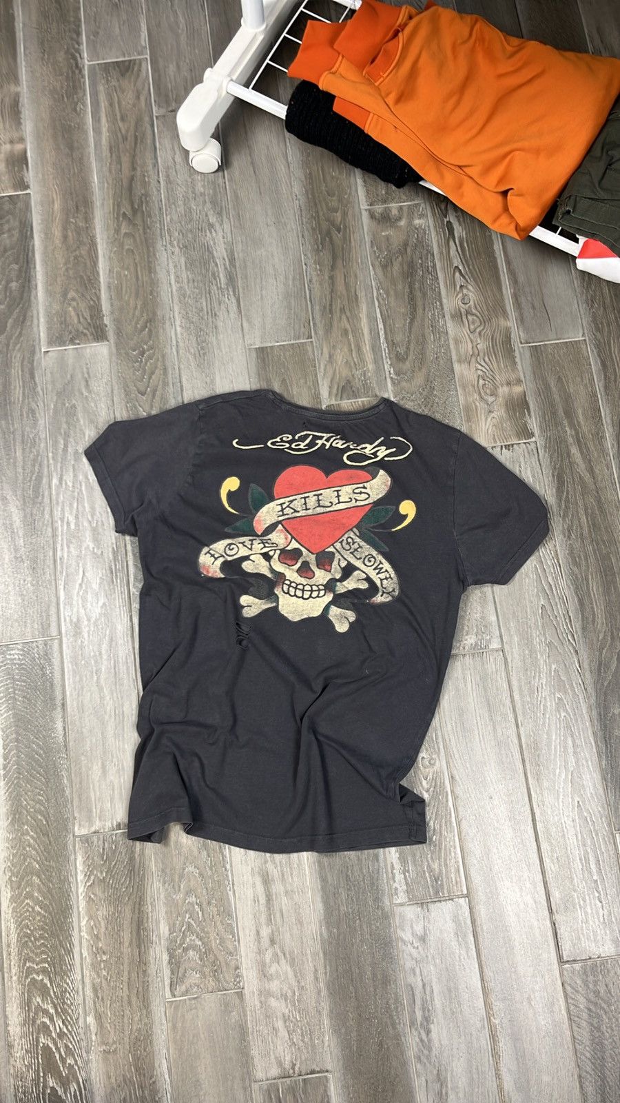 Christian Audigier × Ed Hardy × Japanese Brand Hype distressed Ed Hardy by Christian Audiger y2k stle Size US M / EU 48-50 / 2 - 1 Thumbnail