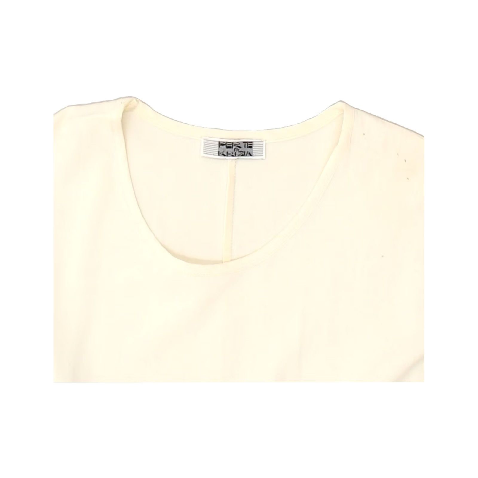 Krizia VINTAGE KRIZIA Womens Blouse Top UK 14 Medium Beige Viscose ED14 Size M / US 6-8 / IT 42-44 - 4 Thumbnail
