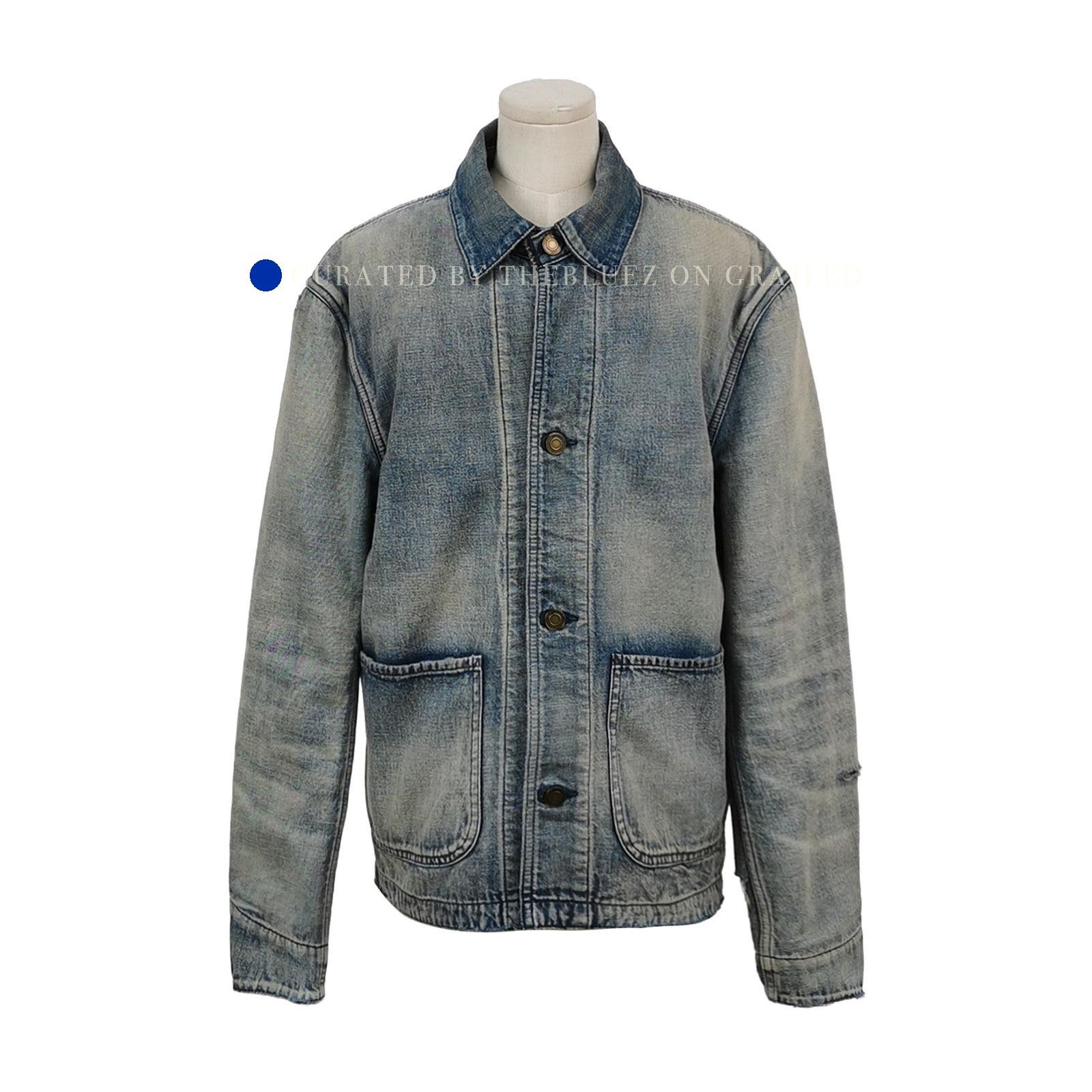 Saint Laurent Paris Faded Blue Denim Jacket in XS Size US XS / EU 42 / 0 - 1 Thumbnail