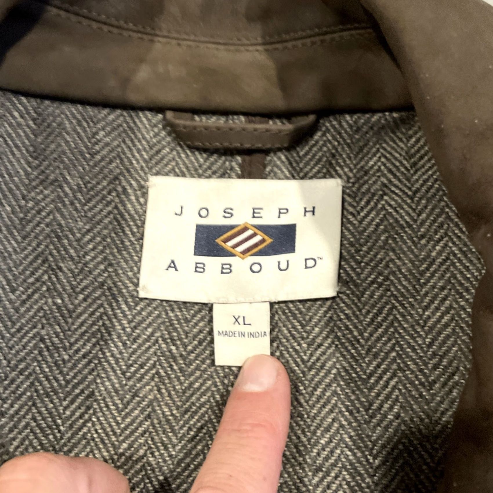 Joseph Abboud Joseph Abboud - Dark Brown Suede - Wool Lined - Motorcycle Jacket - Men's XL Jacket Size US XL / EU 56 / 4 - 3 Thumbnail