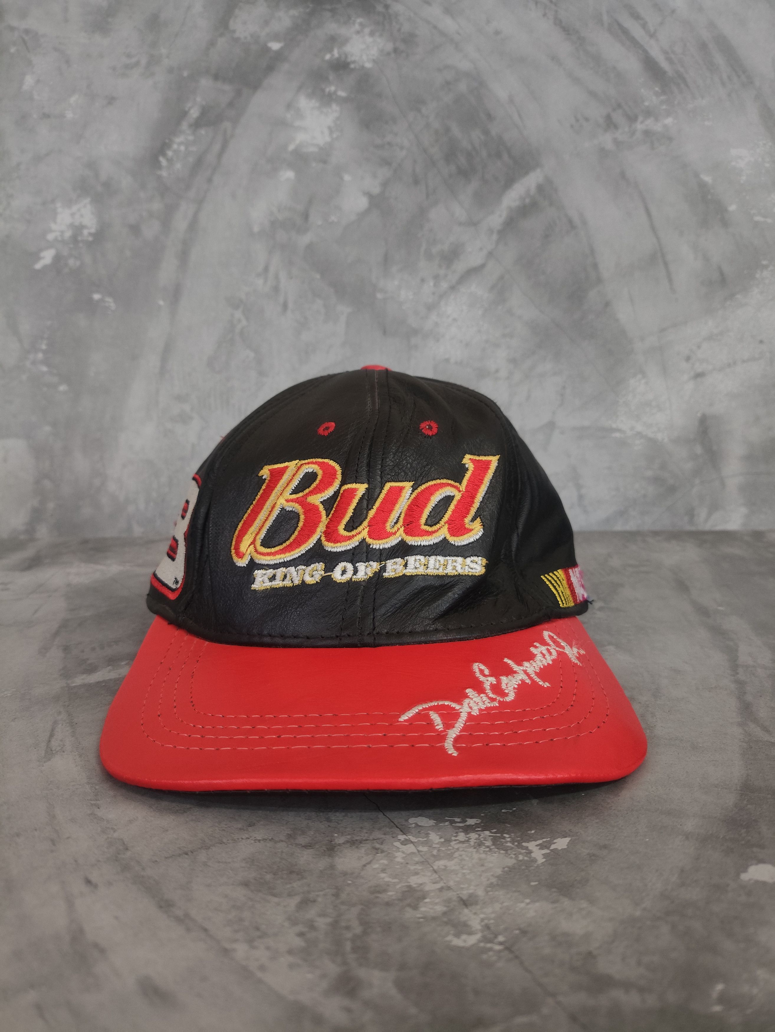 NASCAR Vintage Nascar Budweiser Dale Earnhardt Hat Cap Leather Size ONE SIZE - 1 Thumbnail