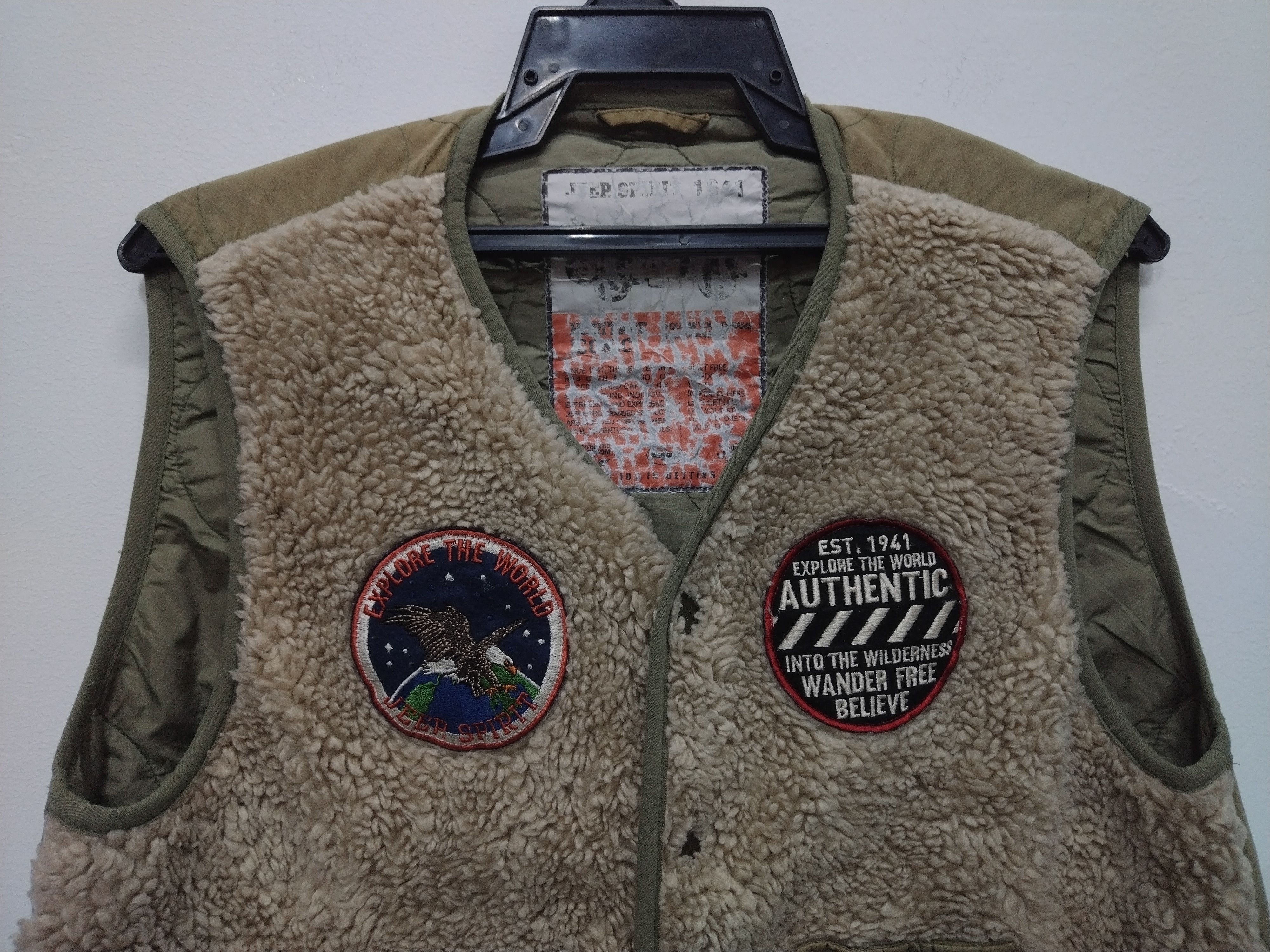 Vintage JEEP SPIRIT NICE DESIGN FLEECE VEST VINTAGE Size US S / EU 44-46 / 1 - 9 Thumbnail