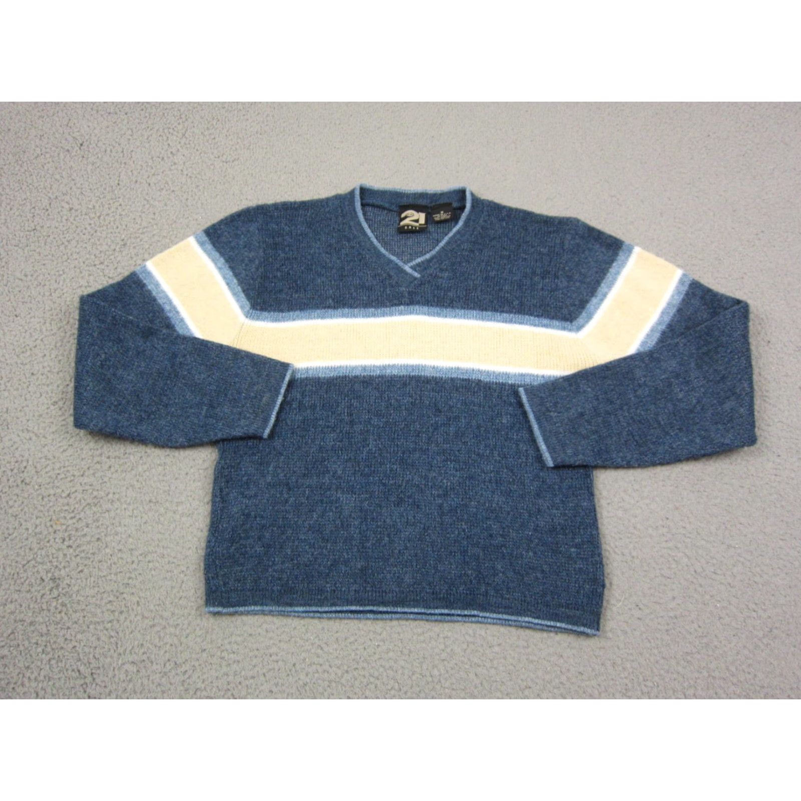 Vintage VINTAGE rue21 Sweater Womens Medium Blue V-Neck Knit Pullover 80s 90s Casual Workwear Size M / US 6-8 / IT 42-44 - 2 Thumbnail