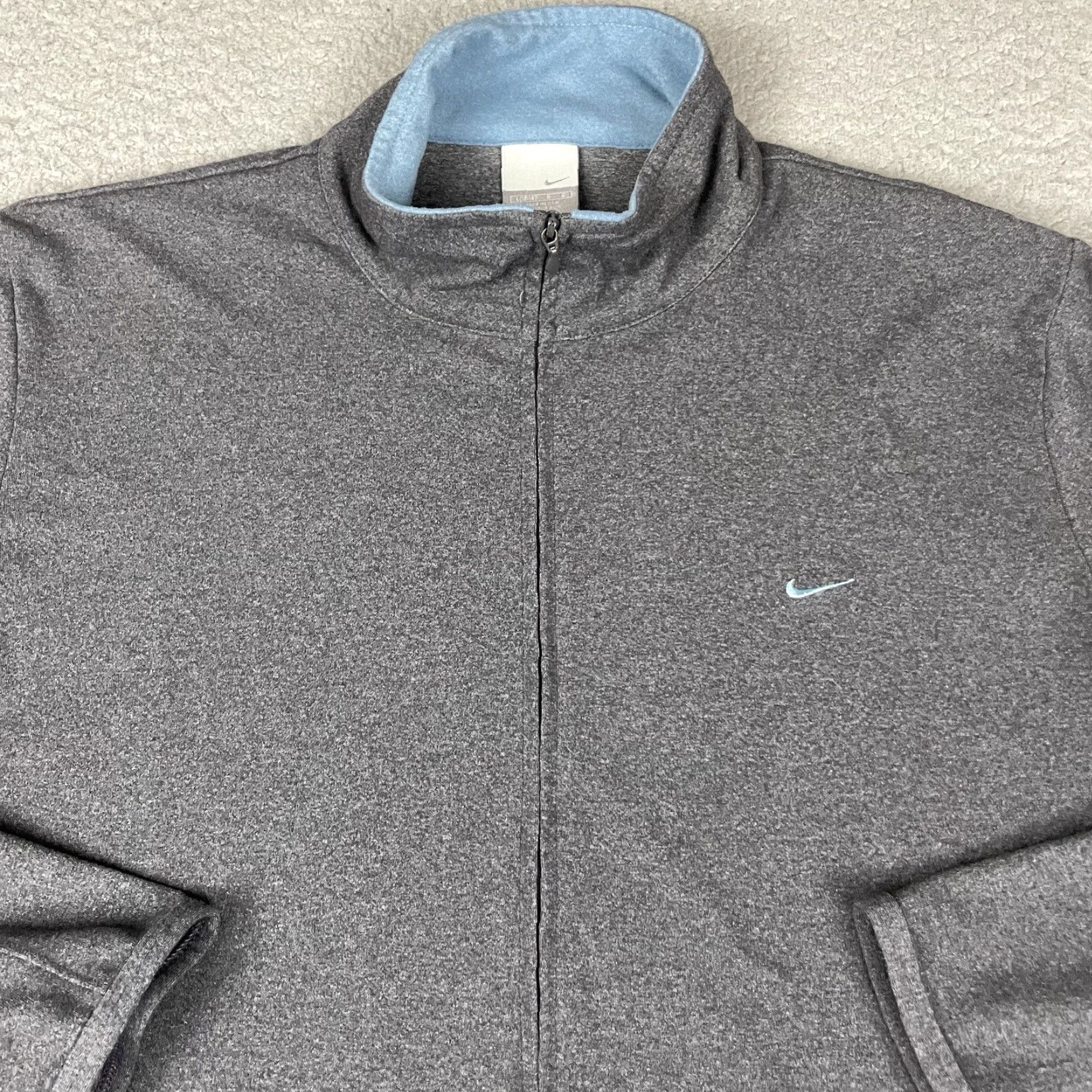Nike VINTAGE Nike Jacket Womens L Gray Full Zip Track Casual Warm Up Size L / US 10 / IT 46 - 2 Thumbnail