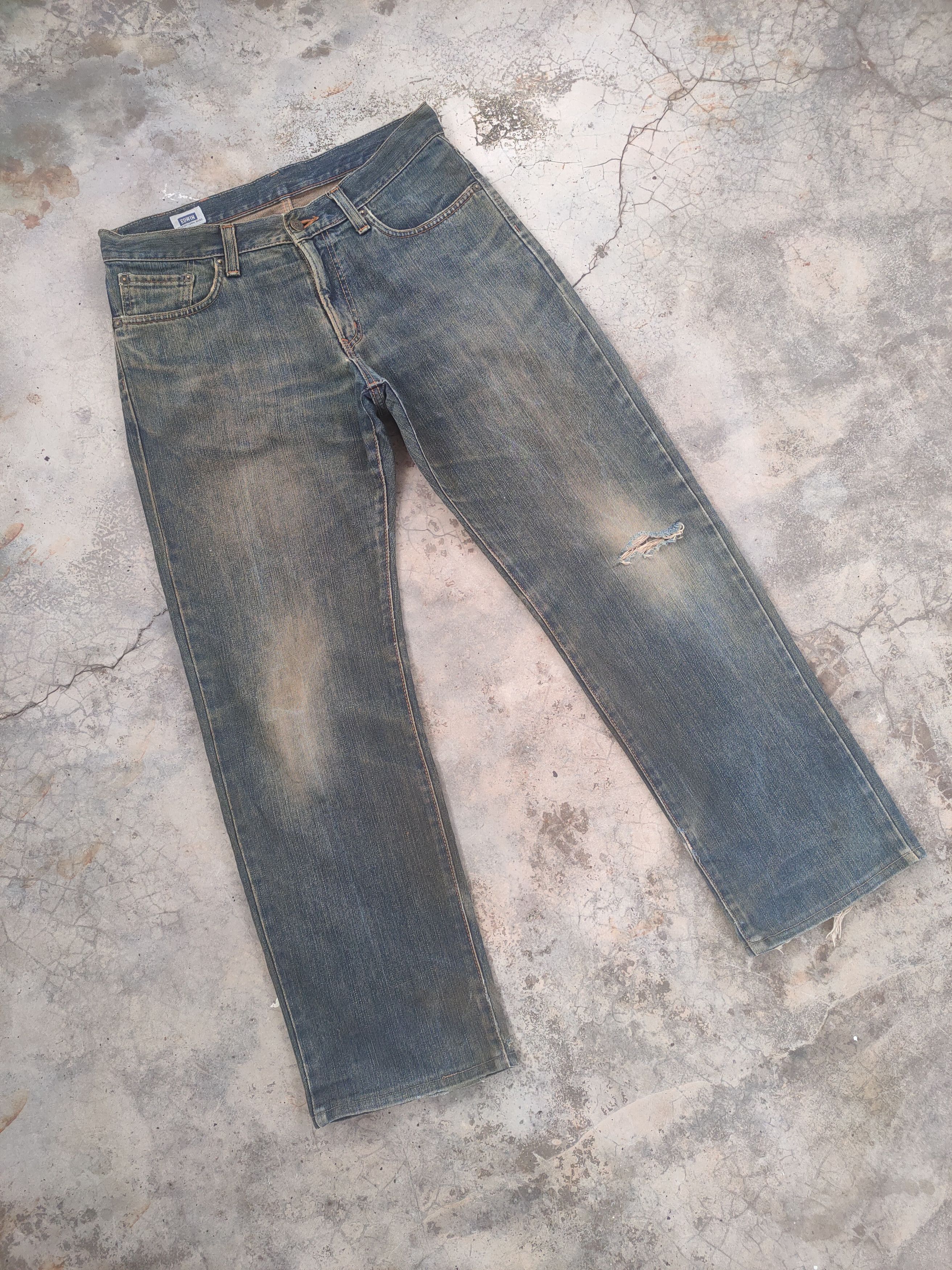 Edwin W34 VINTAGE EDWIN RUSTY DISTRESSED FADED JEANS PANTS Size US 34 / EU 50 - 3 Thumbnail