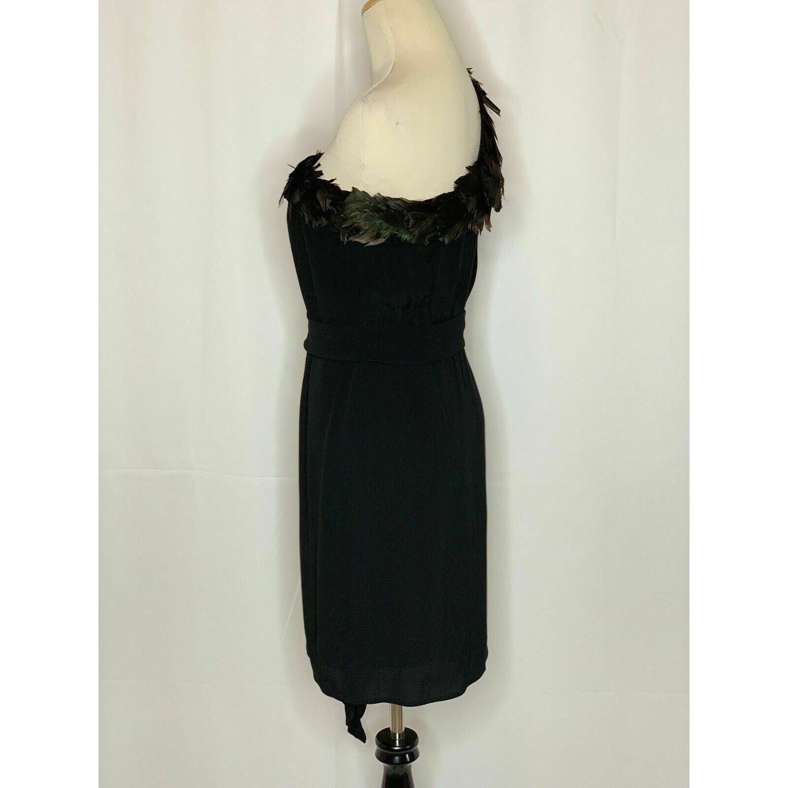 Black Halo Black Halo Feather One Shoulder Party Cocktail Dress Size 4 Size S / US 4 / IT 40 - 9 Thumbnail