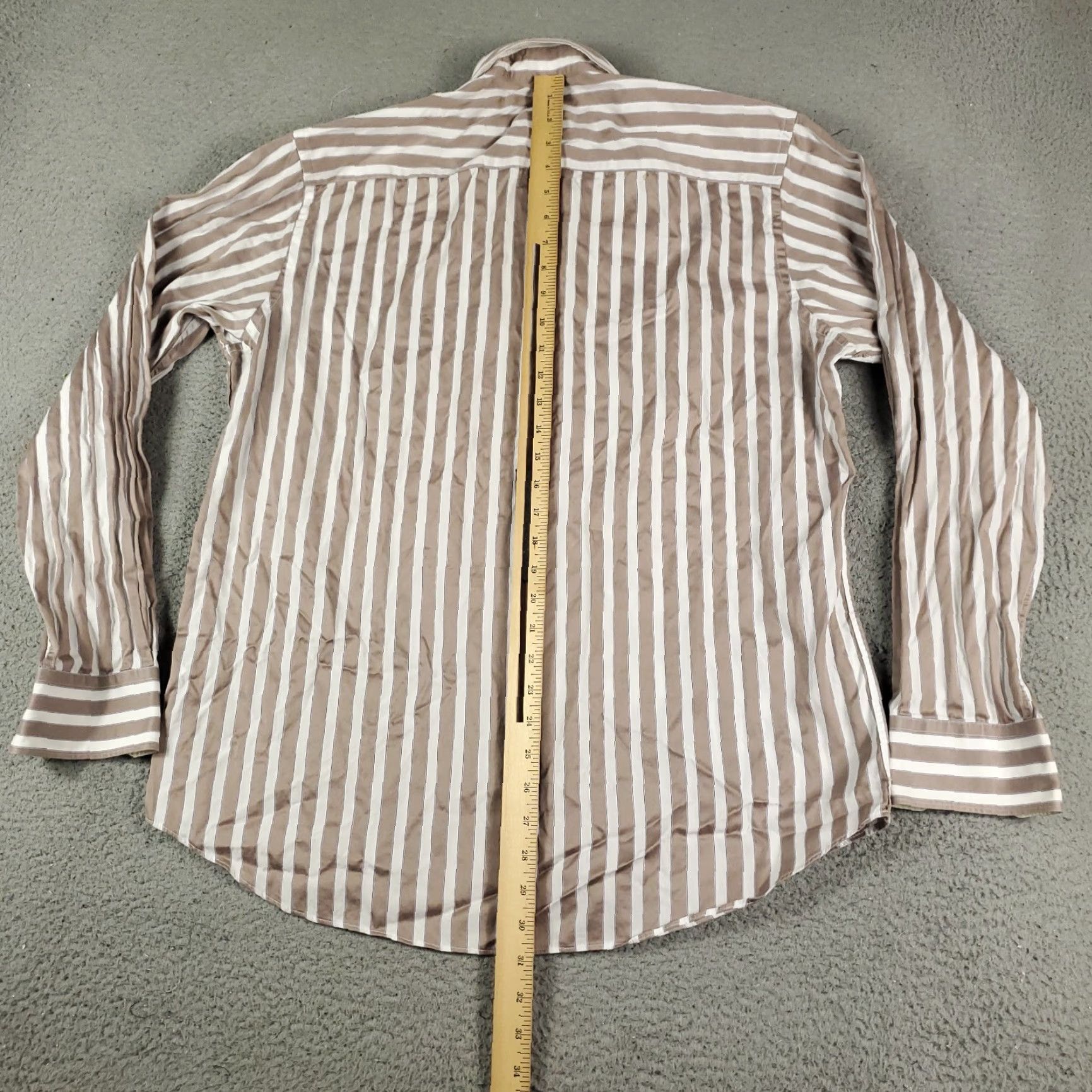 BUGATCHI Bugatchi Uomo Shirt Mens Size Large Brown Striped Button-Up Long Sleeve Classic Fit Size US L / EU 52-54 / 3 - 4 Thumbnail