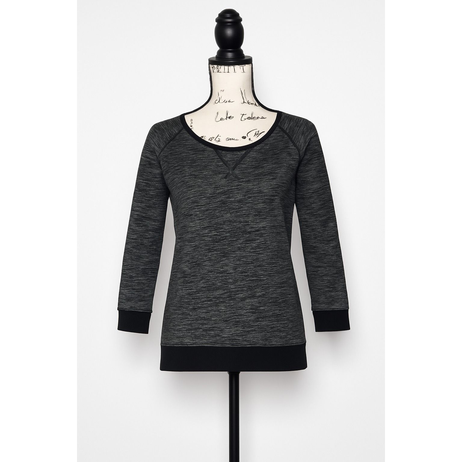Express Express Women’s Lace Back Sweatshirt Top Size S Gray Black 3 Size S / US 4 / IT 40 - 1 Thumbnail