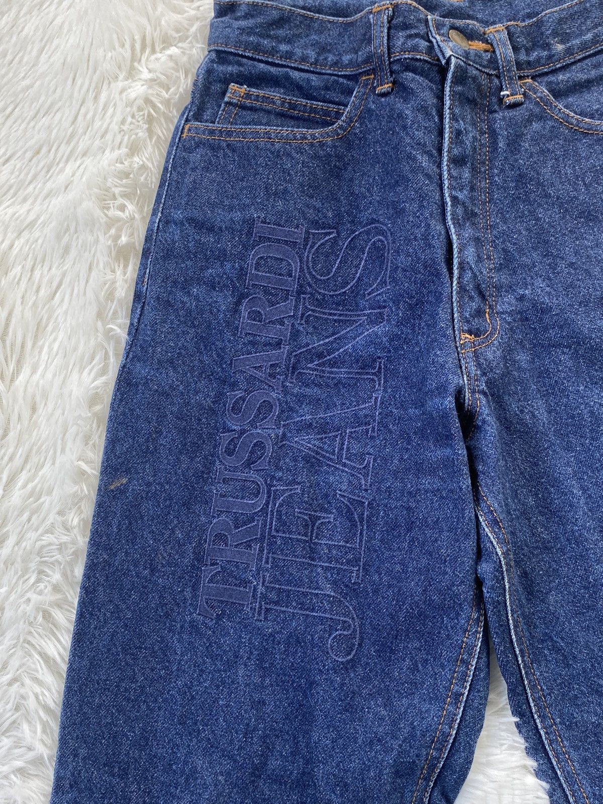 Trussardi 🔥VINTAGE Trussardi Jeans Indigo Blue Denim Jeans Size 26" / US 2 / IT 38 - 4 Thumbnail