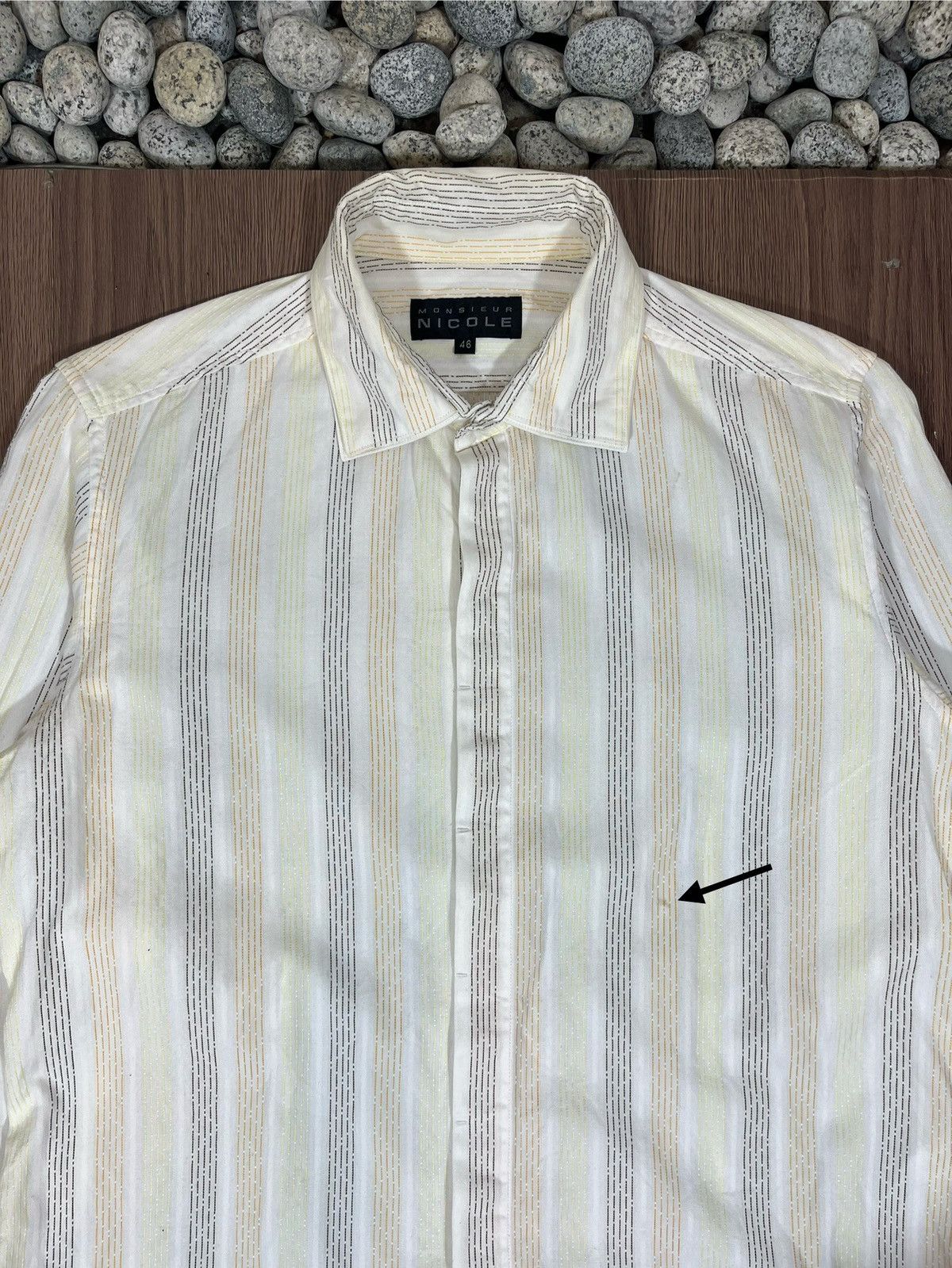 Matsuda × Nicole Club × Vintage Nicole Monsieur Double Collar Striped Button Shirt Size US L / EU 52-54 / 3 - 3 Thumbnail