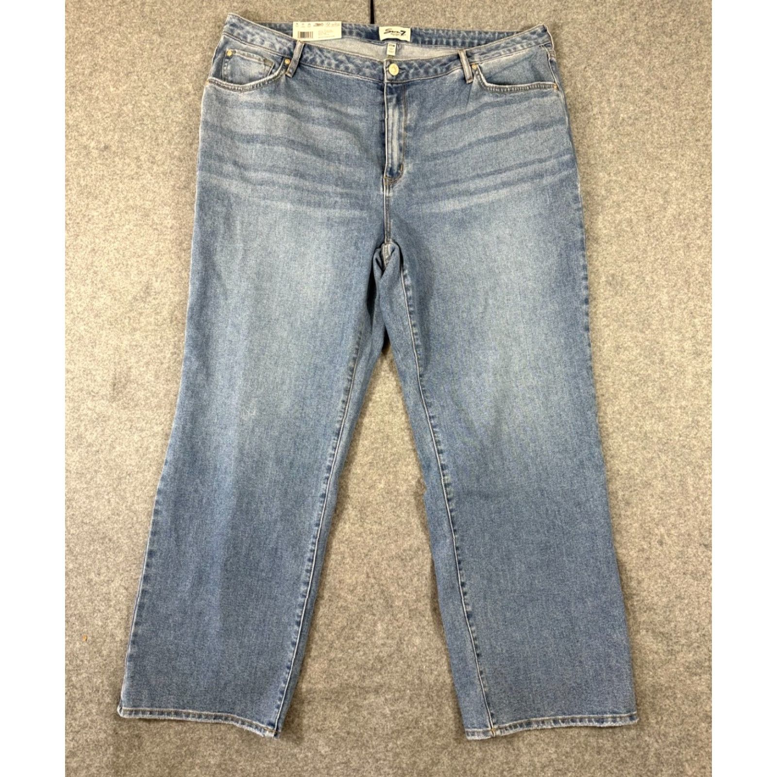 Vintage Seven7 Jeans Womens 20W Loose Straight High Rise Blue Denim Stretch NWT 90s City Classic Size 42" / US 20 - 2 Thumbnail