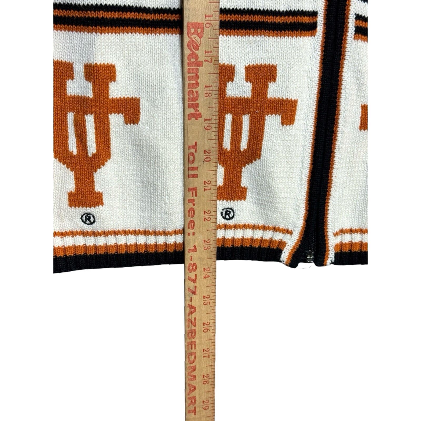 Vintage VINTAGE Birch Bros Texas Longhorns Hook Em 80s Full Zip Cardigan Sweater M Size M / US 6-8 / IT 42-44 - 4 Thumbnail