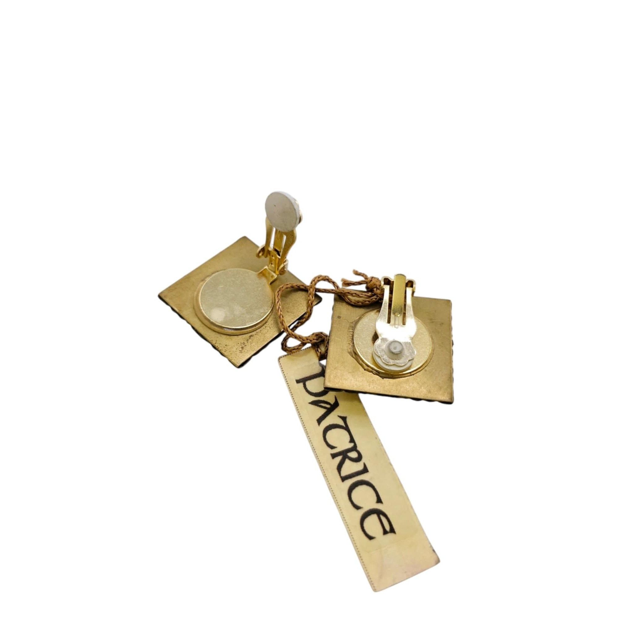 Vintage Vintage Patrice Square Clip-On Earrings With Original Tag Size ONE SIZE - 3 Thumbnail