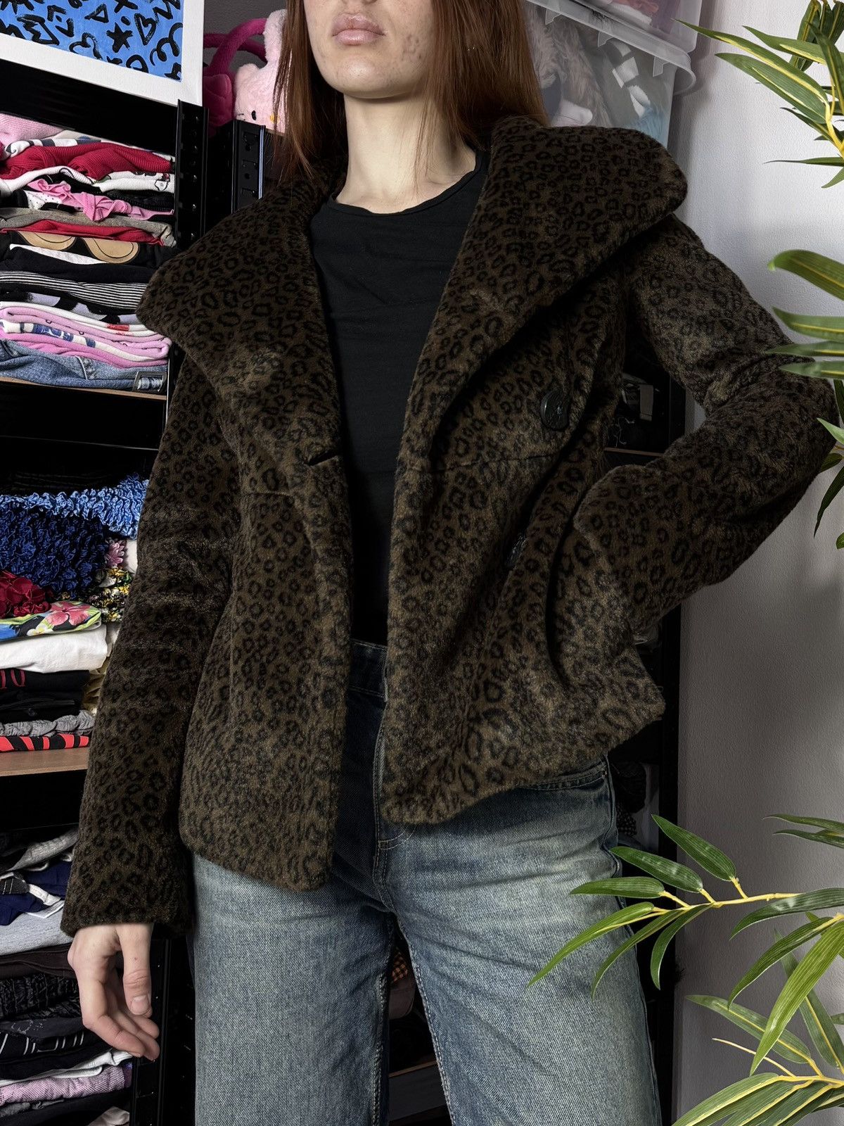 Miss Sixty VINTAGE MISS SIXTY LEOPARD PRINTED FAUX FUR COAT Size XS / US 0-2 / IT 36-38 - 2 Thumbnail