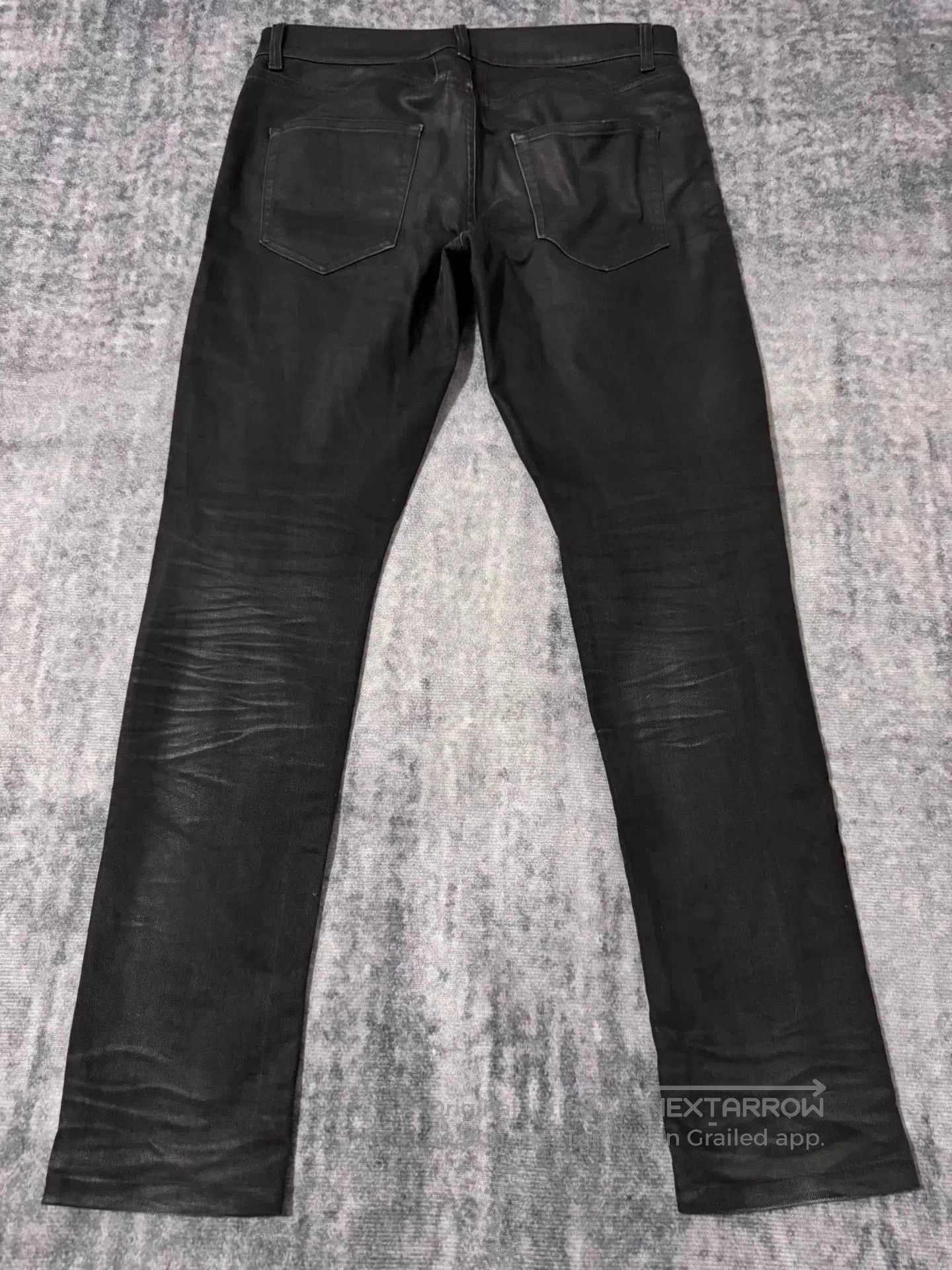 Saint Laurent Paris Saint Laurent Black Coated Jeans. Size US 31 - 2 Thumbnail