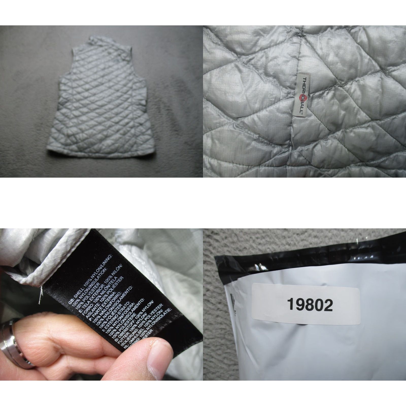 The North Face VINTAGE? No. The North Face Vest Womens M Gray ThermoBall Quilted Puffer Insulated Hiking Size M / US 6-8 / IT 42-44 - 8 Thumbnail