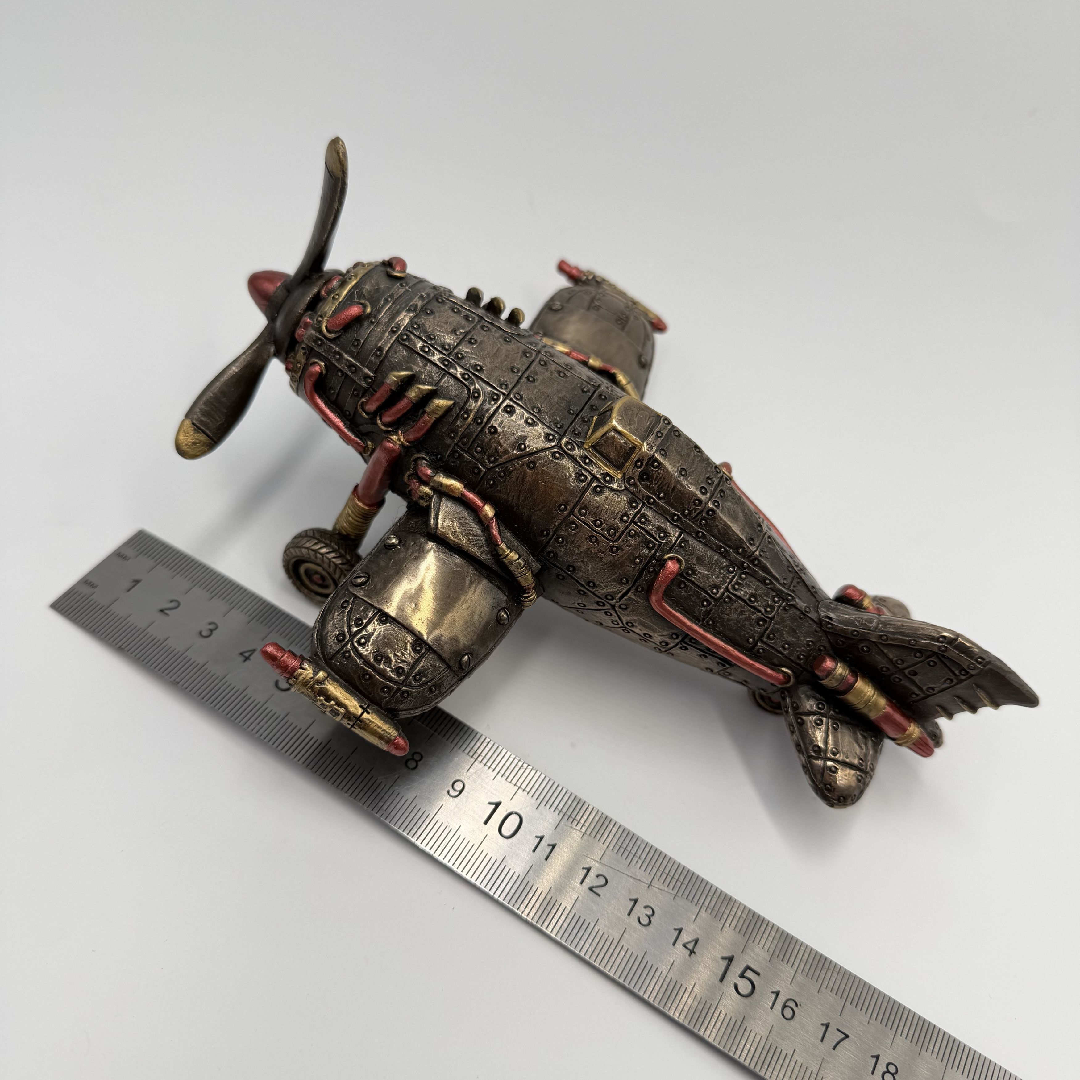 Other Steampunk Airplane Figurine Bronze Finish Polystone Size ONE SIZE - 8 Thumbnail