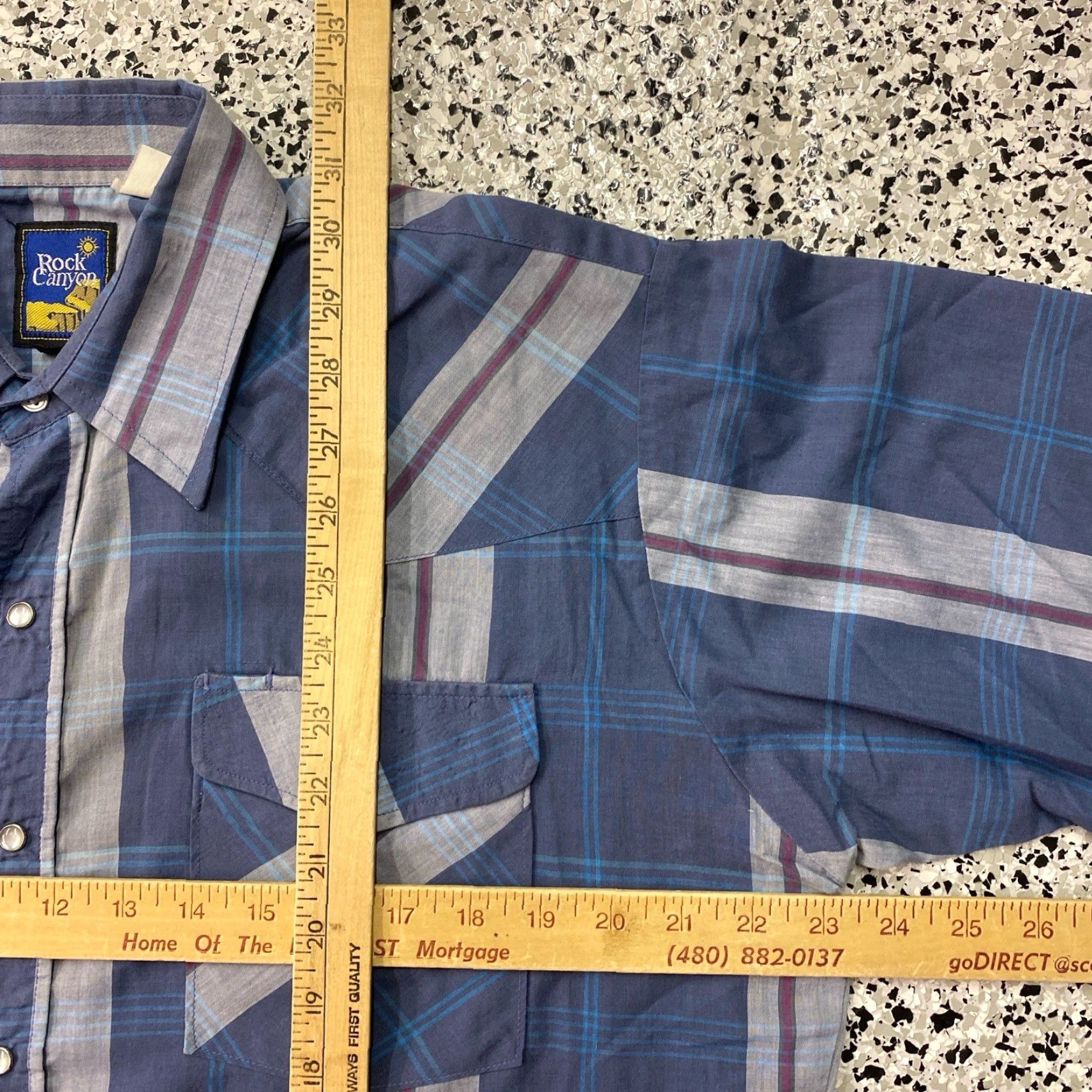 Vintage VINTAGE Rock Canyon Plaid Pearl Snap Shirt Mens Size 16 Blue Long Sleeve Button-Up Casual Southwestern 90s Mens Shirts Size US L / EU 52-54 / 3 - 4 Thumbnail