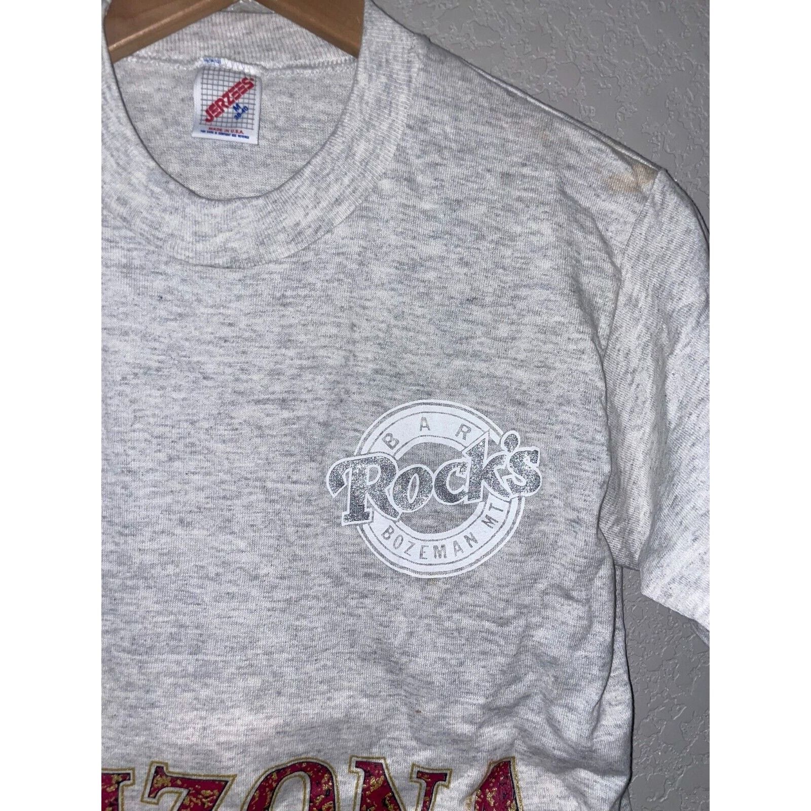 Jerzees Vintage Test Print Shirt Rock's Bar arizona Tee 90s VTG M Size US M / EU 48-50 / 2 - 2 Thumbnail