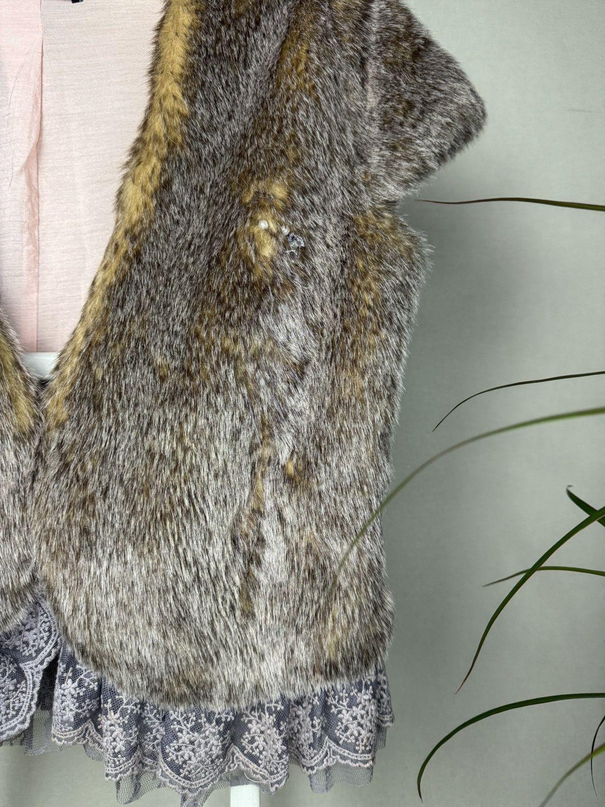 Japanese Brand Morgan Y2K Faux Mink Fur Vest ifsixwasnine goa LGB mohair Size S / US 4 / IT 40 - 4 Thumbnail