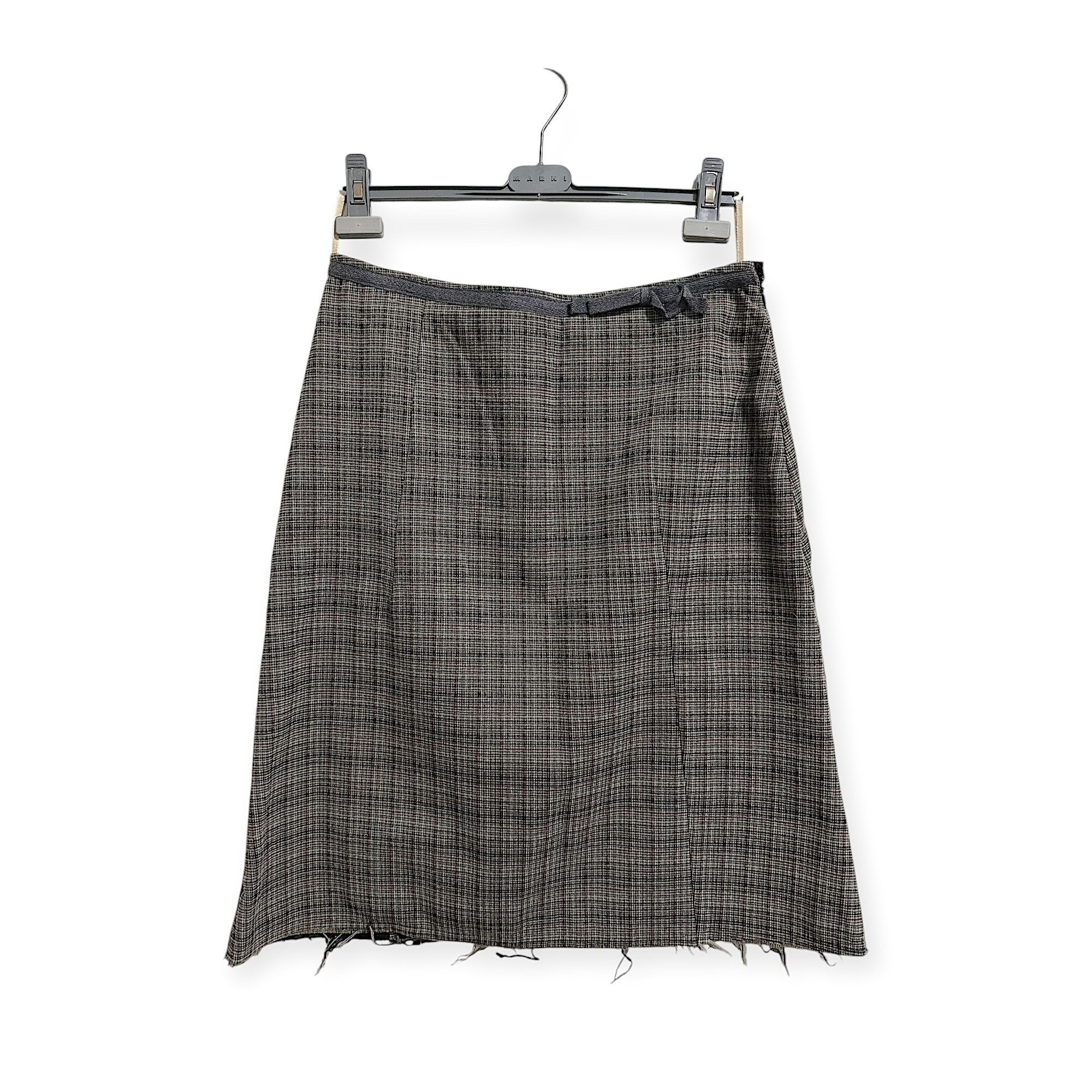 Marni Marni c.2010 Checked A‑Line Skirt IT42 Raw Hem Size 28" / US 6 / IT 42 - 1 Thumbnail