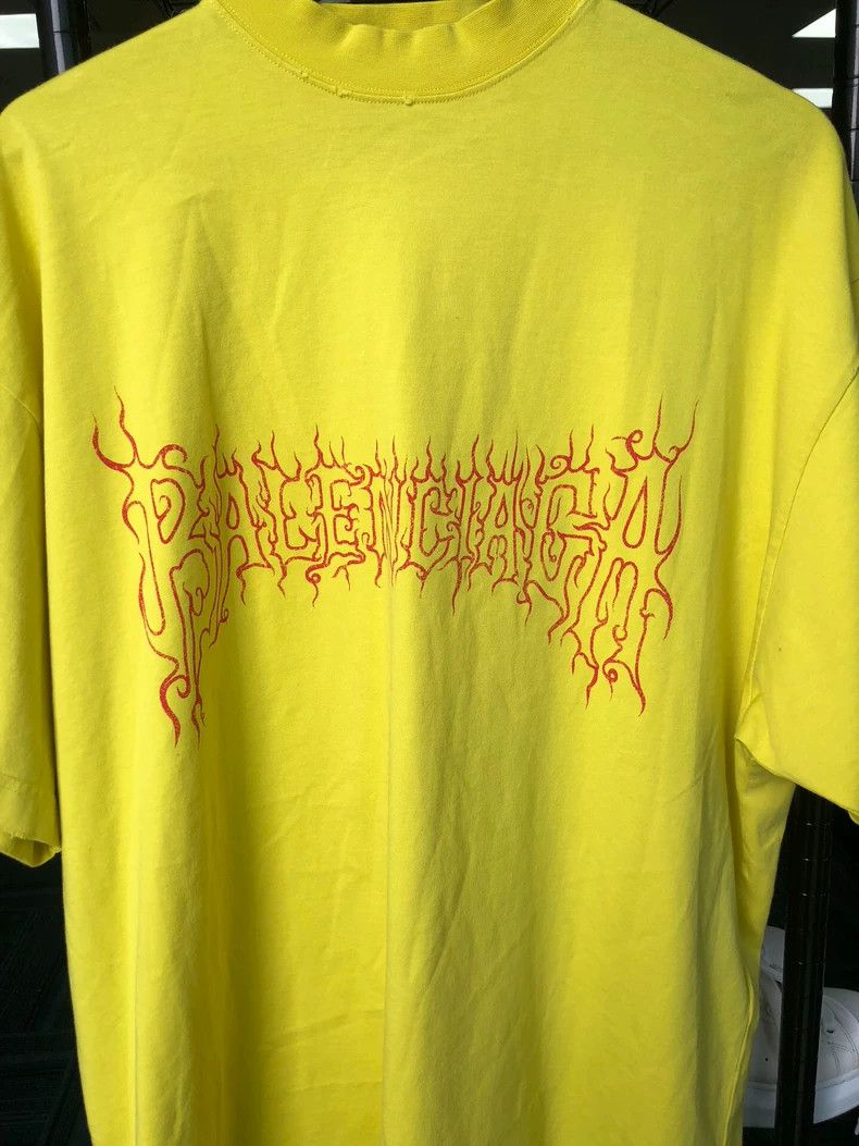 Balenciaga Balenciaga Yellow Flame Print T-shirt - dmc Size US M / EU 48-50 / 2 - 1 Thumbnail
