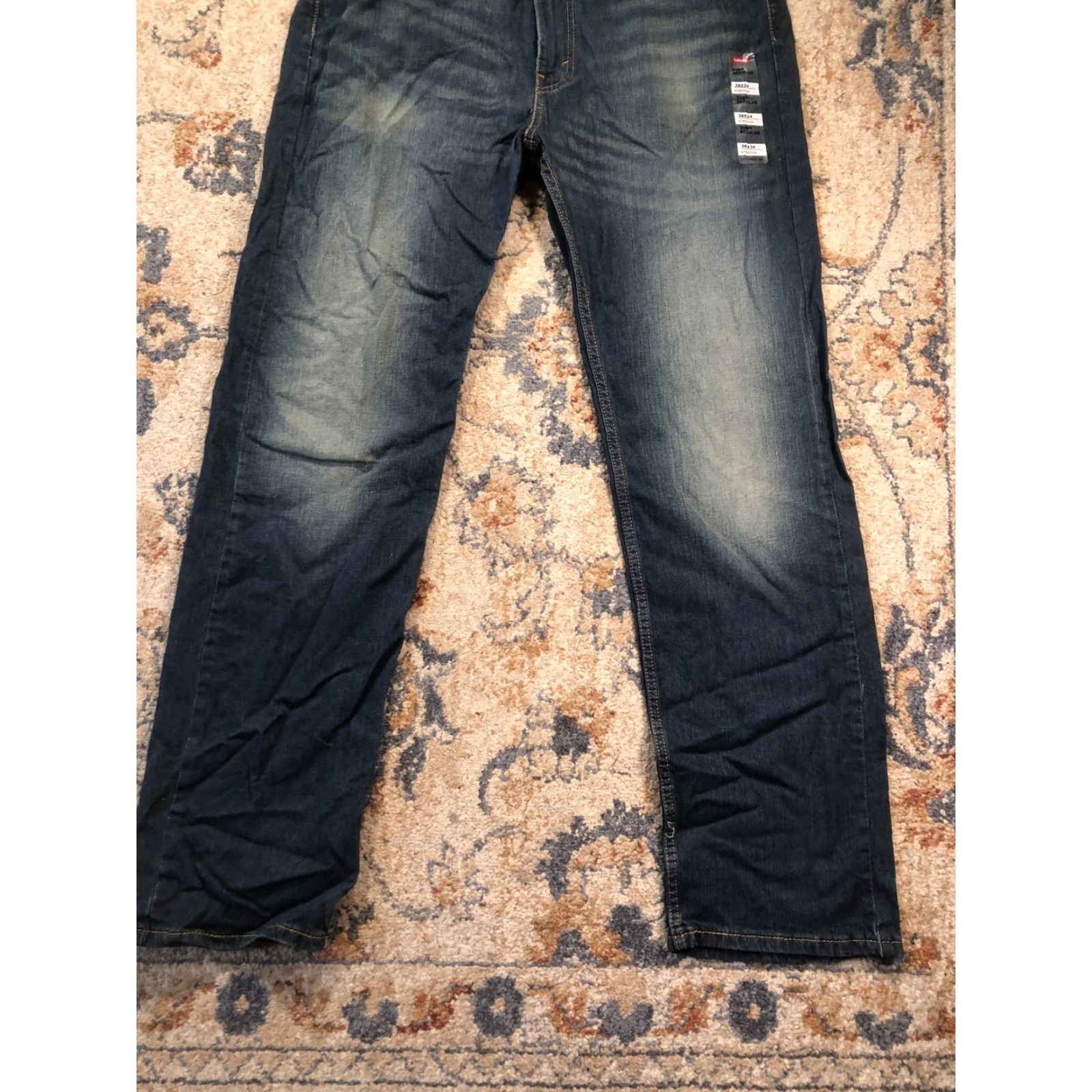 Levi's Levi's 505 Regular Jeans Mens 38x34 Blue Medium Wash Straight Leg Stretch Denim Shirt? Size US 38 / EU 54 - 4 Thumbnail