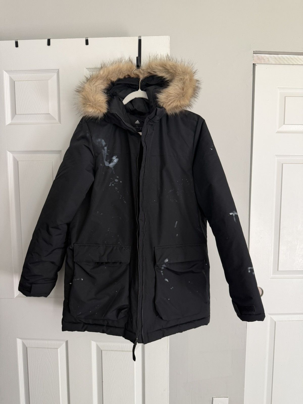 Adidas Adidas Fur + paint splatter jacket/coat Size US L / EU 52-54 / 3 - 1 Thumbnail