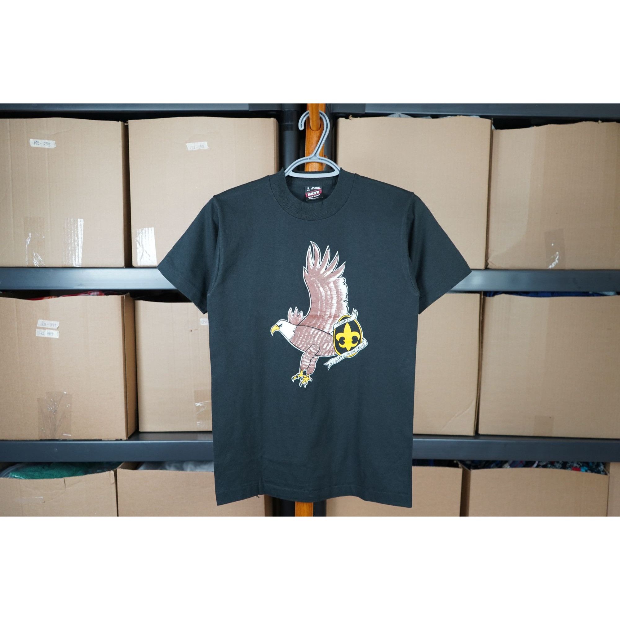 Vintage Black Vintage Boys Scout 90s Eagle Art Tshirt S #473 Size US S / EU 44-46 / 1 - 1 Thumbnail